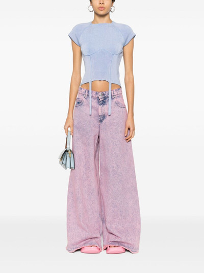 Marni marble-effect wash wide-leg jeans outlook