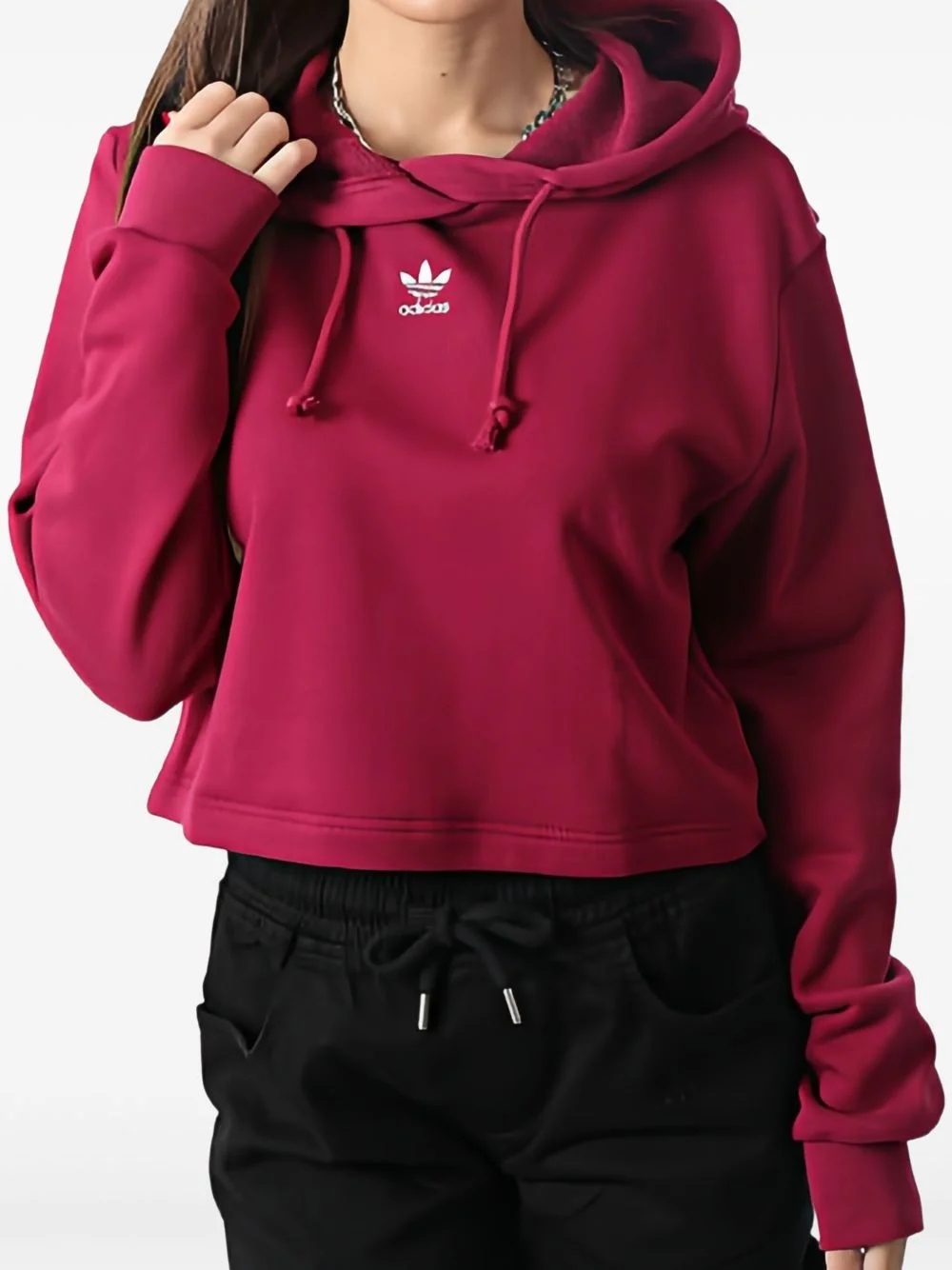 logo-embroidered hoodie - 1