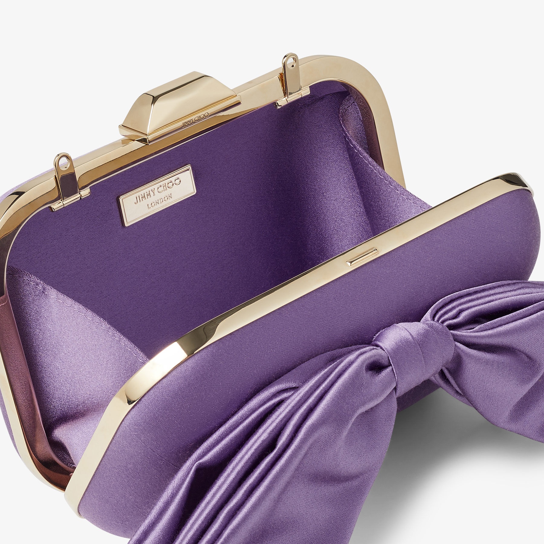 Cloud
Wisteria Satin Clutch Bag with Bow - 3