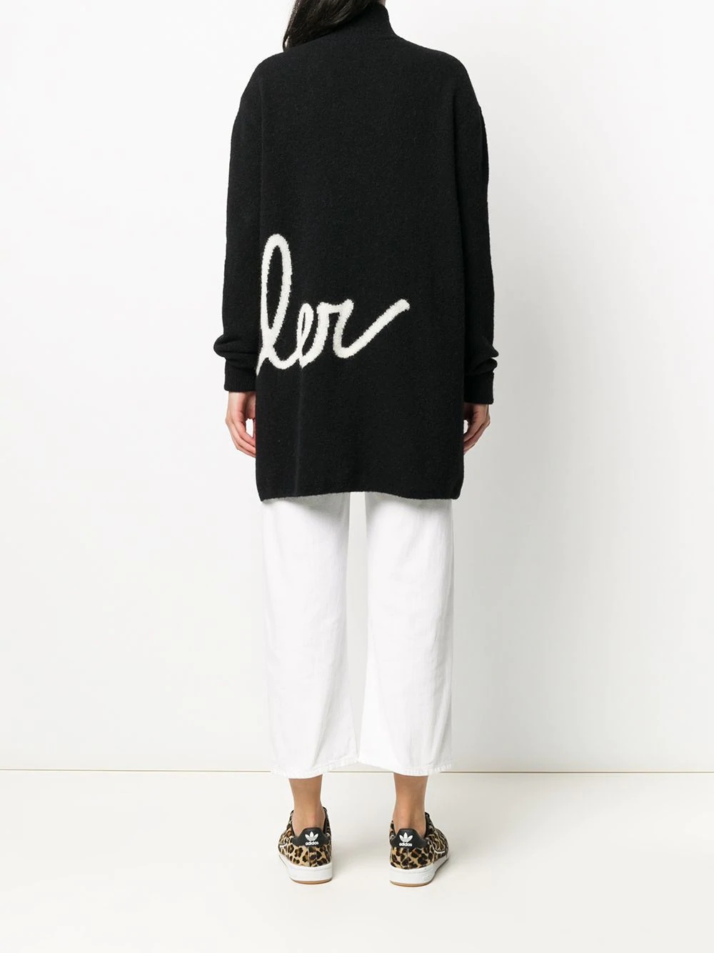 oversized logo intarsia jumper - 4