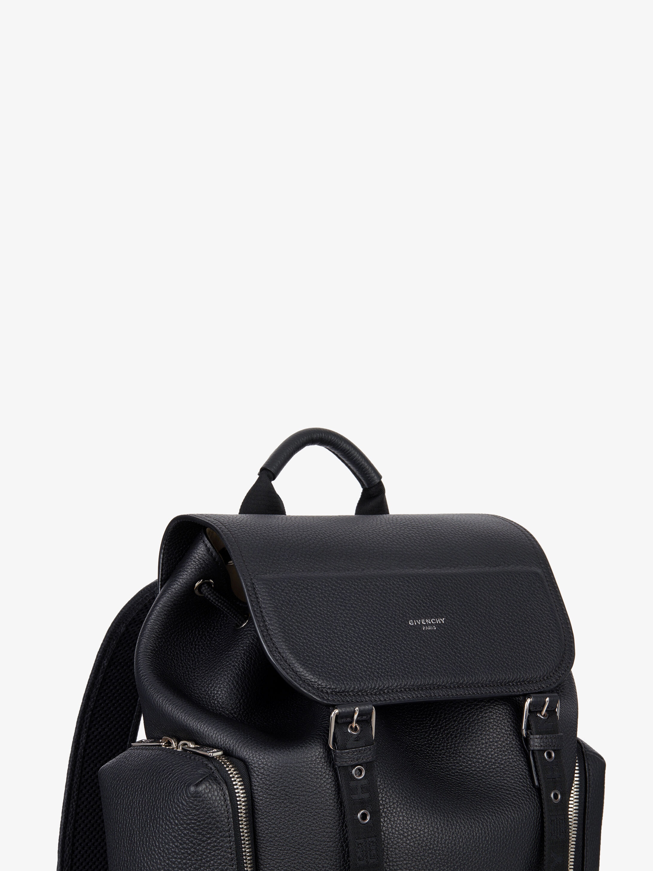 Multi-pockets backpack in grained leather - 11