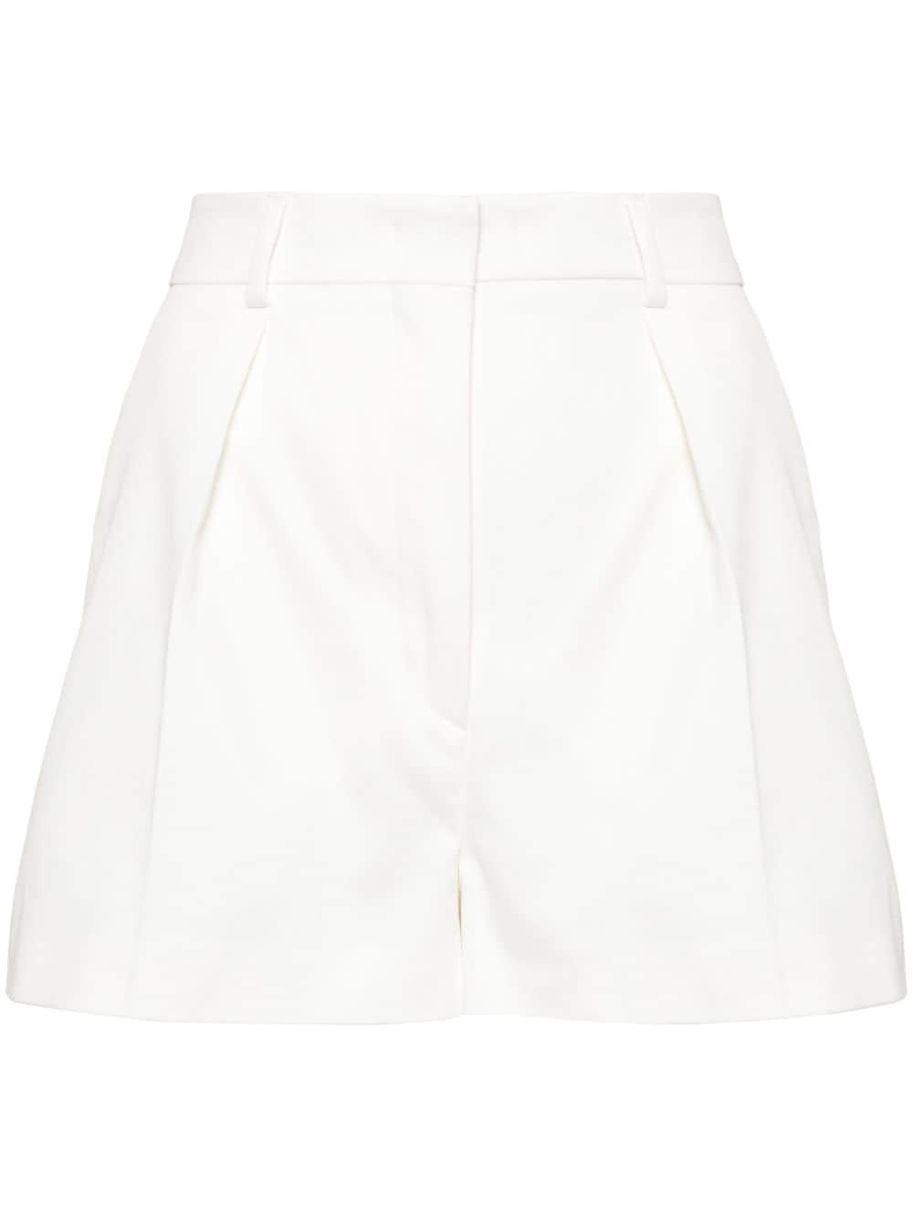 cotton twill pleated shorts - 1