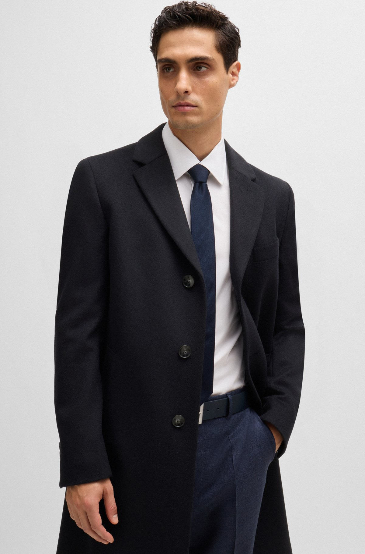 SLIM-FIT COAT IN WOOL AND CASHMERE - 6