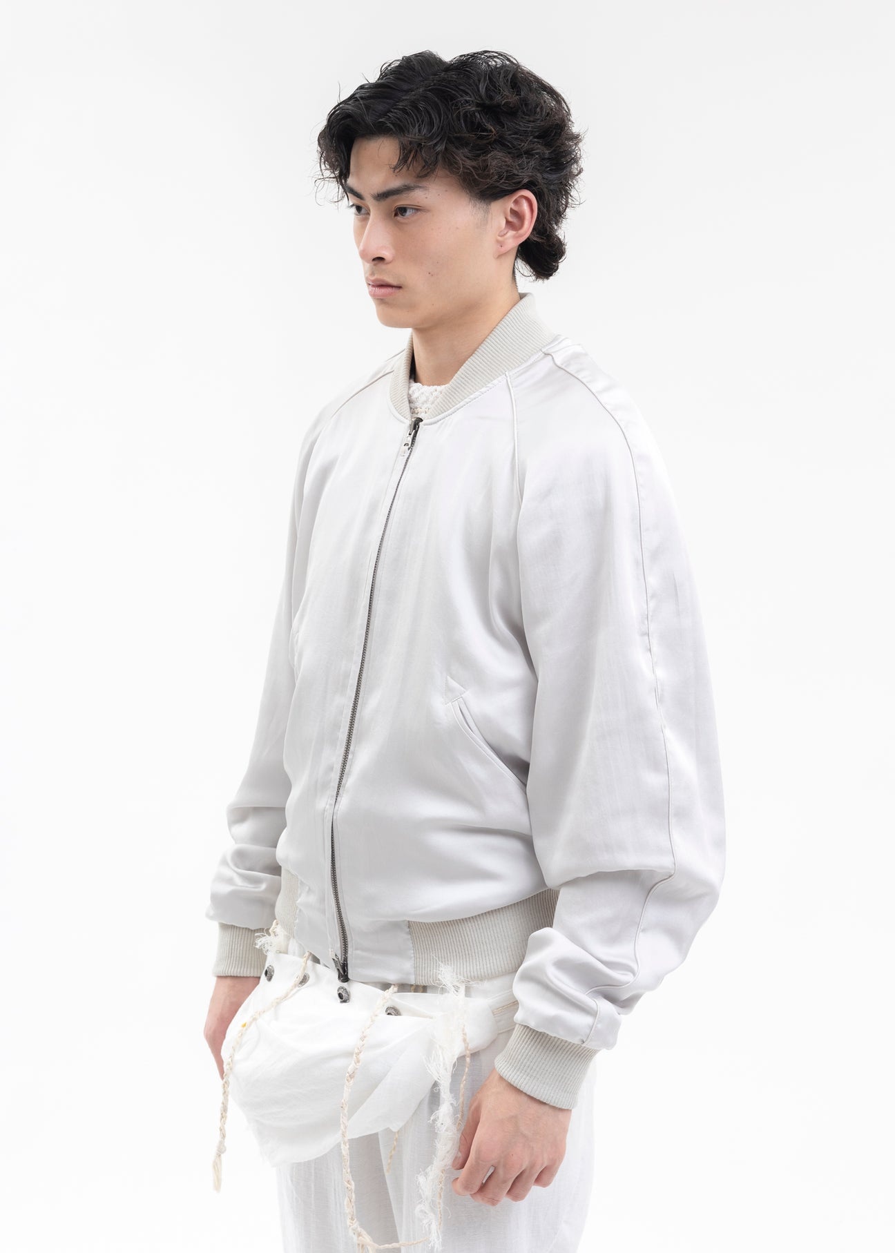 LIGHT GREY REVERSIBLE BOMBER JACKET - 10