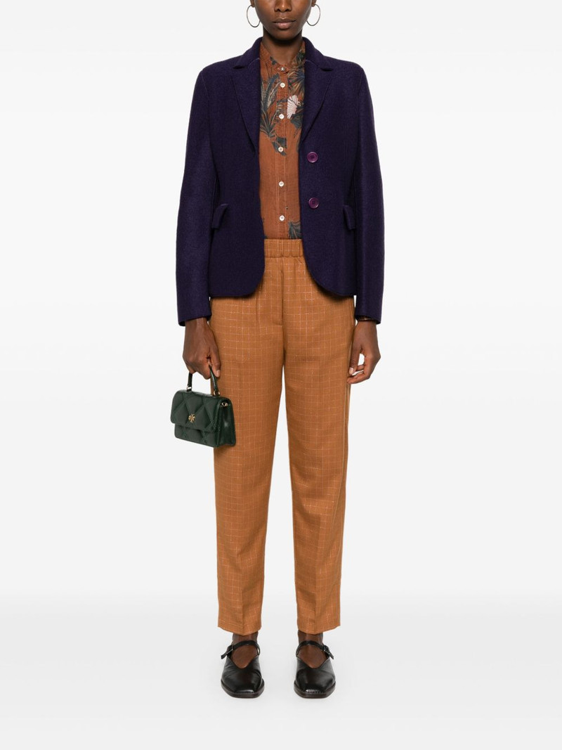 forte_forte grid-pattern trousers outlook