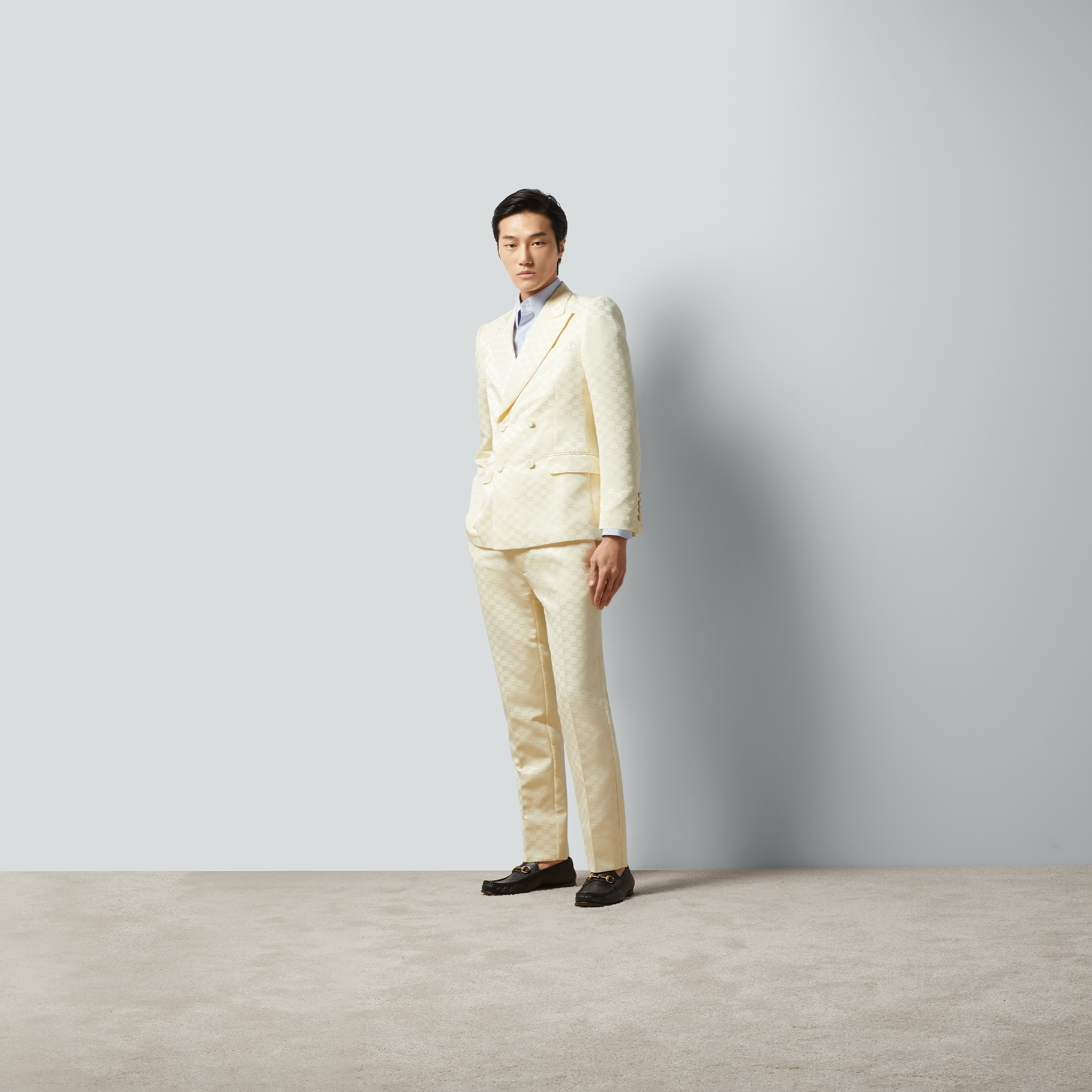 Cotton silk shirt with Double G - 2