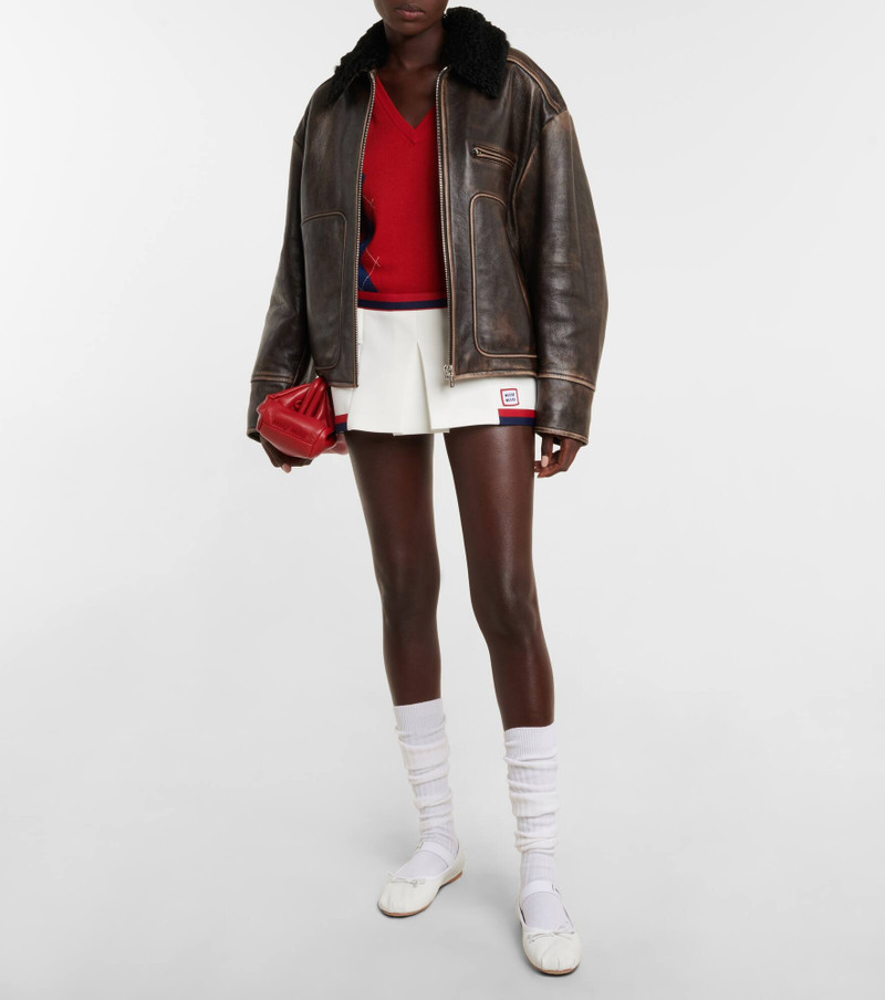 Miu Miu Low-rise jersey miniskirt outlook
