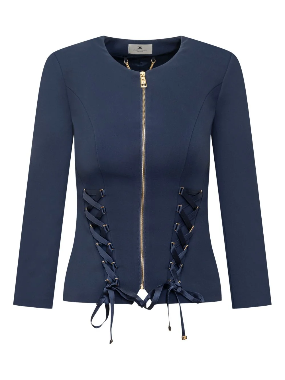 lace-up zip-front jacket - 1