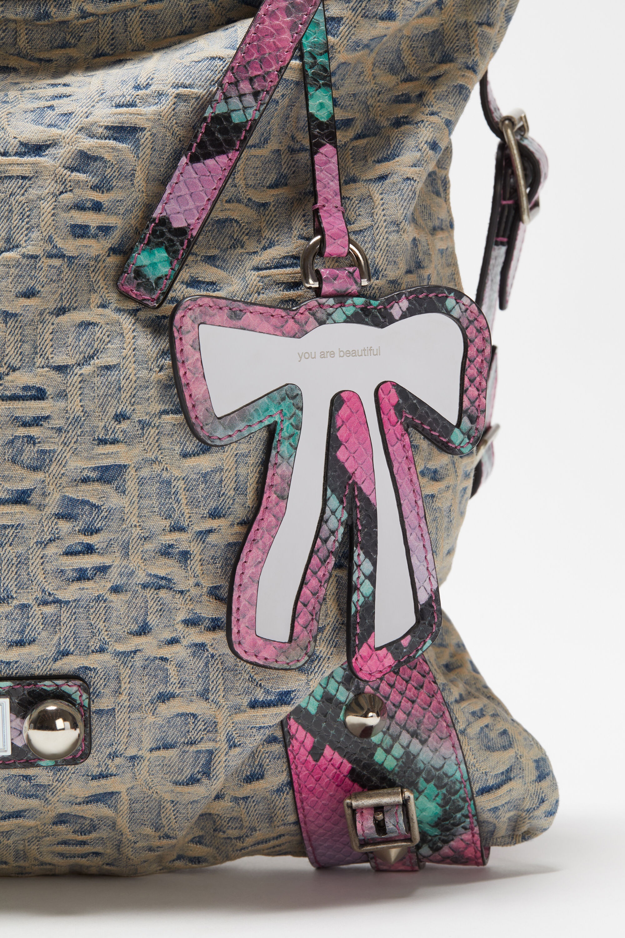 Tote bag - Light blue/pink - 6