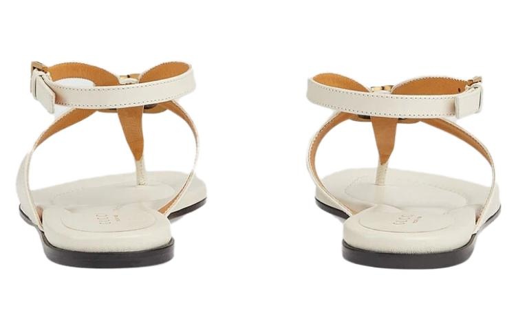 (WMNS) Gucci Double G Thong Sandal 'White Leather' 746030-BKO00-9049 - 3