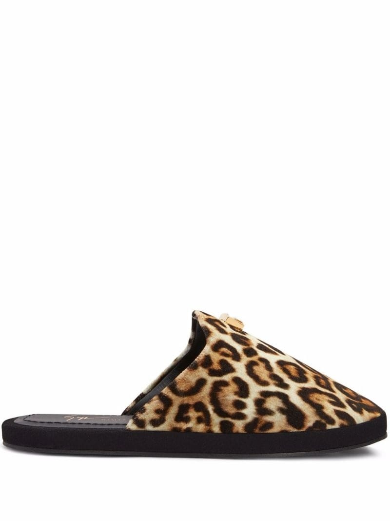 leopard-print slip-on slippers - 2