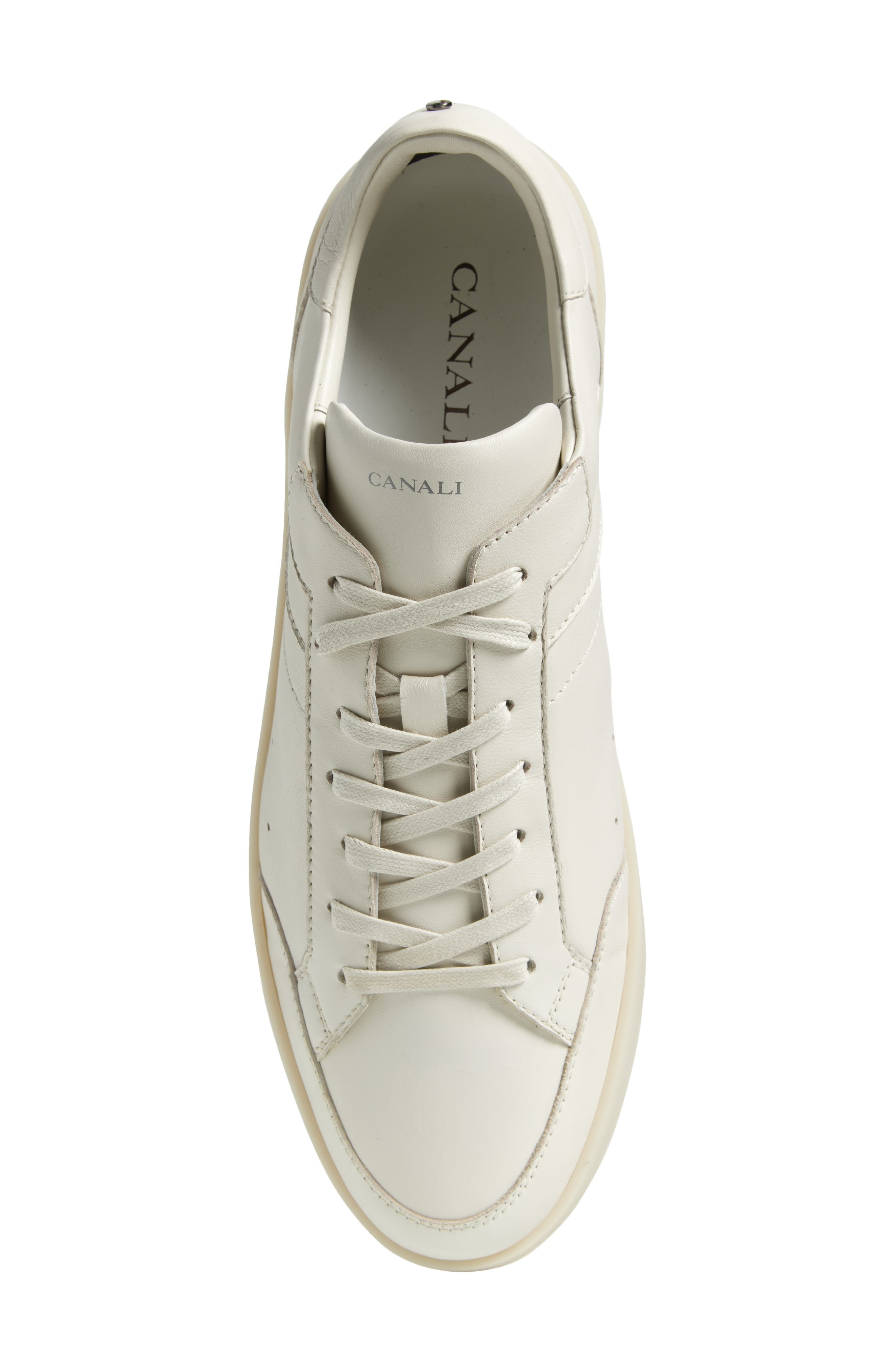 Canali Low Top Leather Sneaker in Natural at Nordstrom - 5
