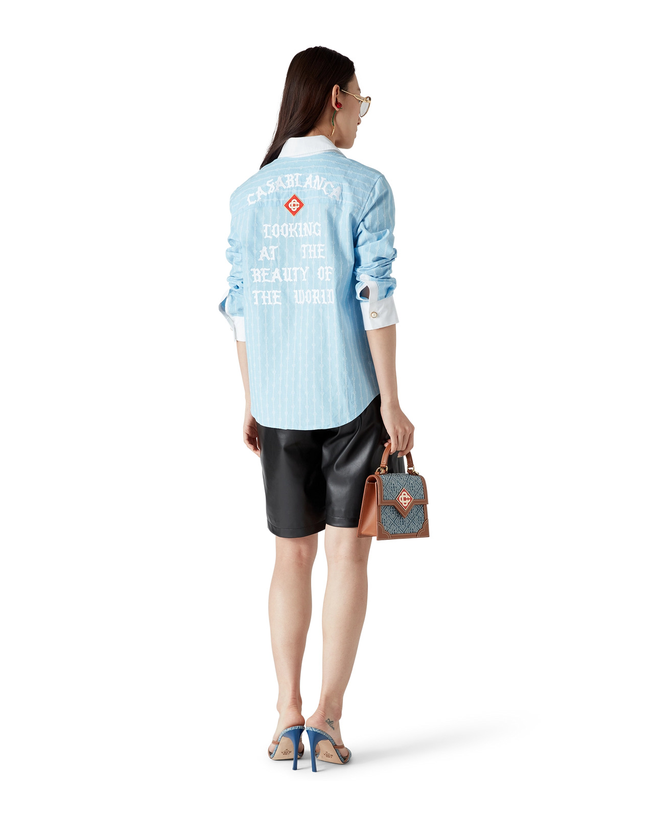 Pinstripe Laurel Long Sleeve Shirt | Casablanca Paris - 3