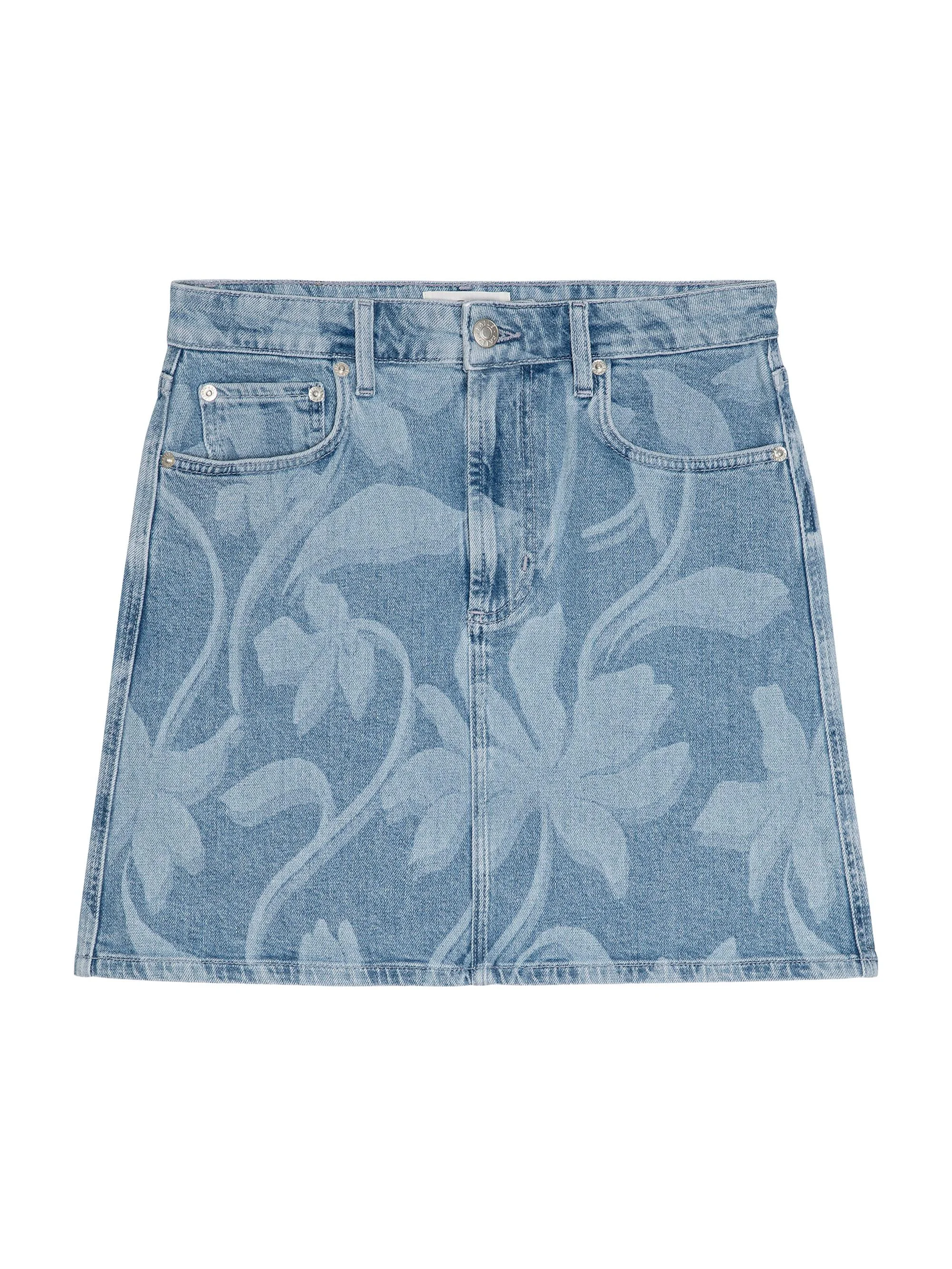Women's Burbank Floral Denim Miniskirt - Floral Laser - 1