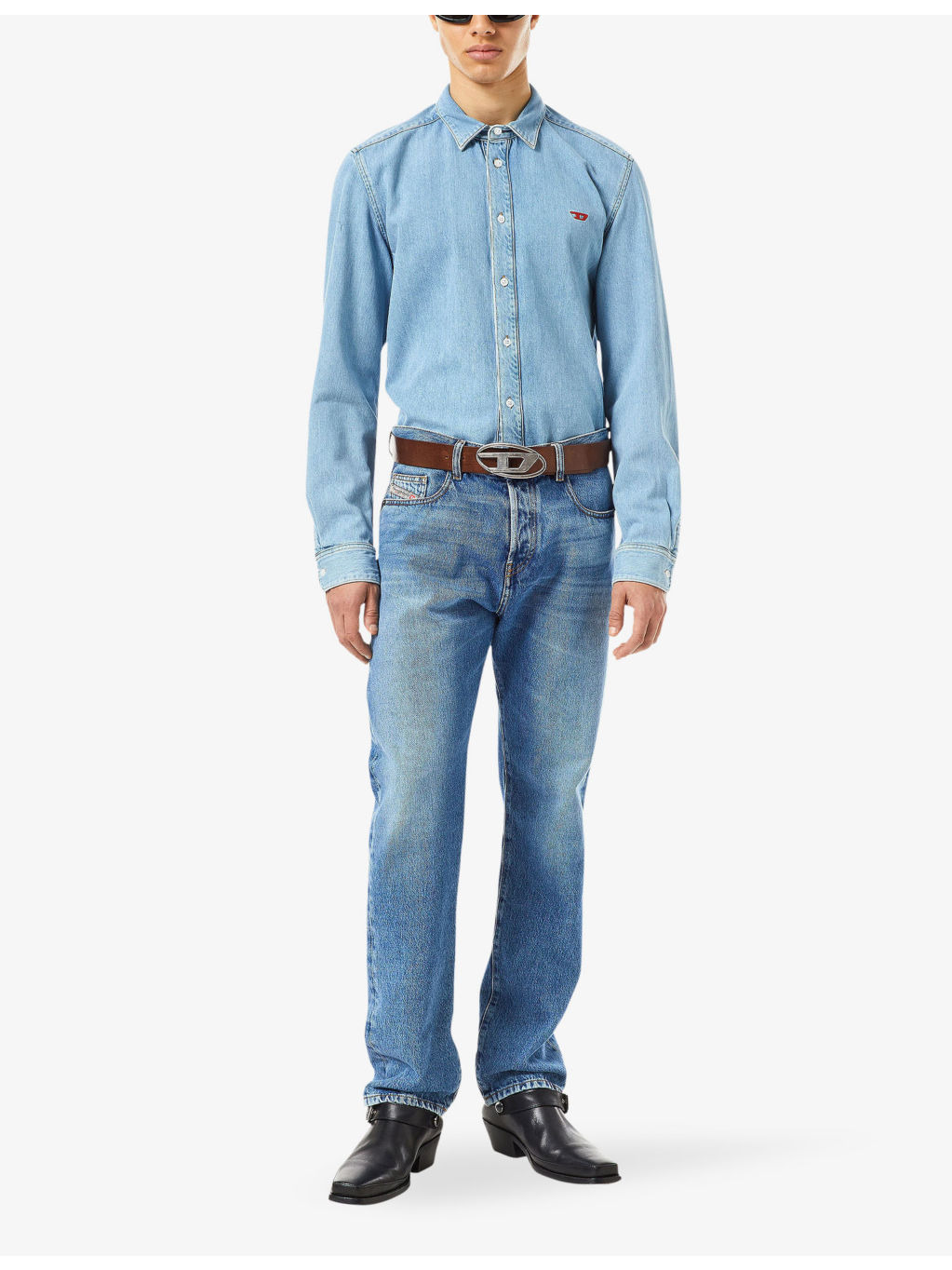 B-1dr logo-buckle leather belt - 4