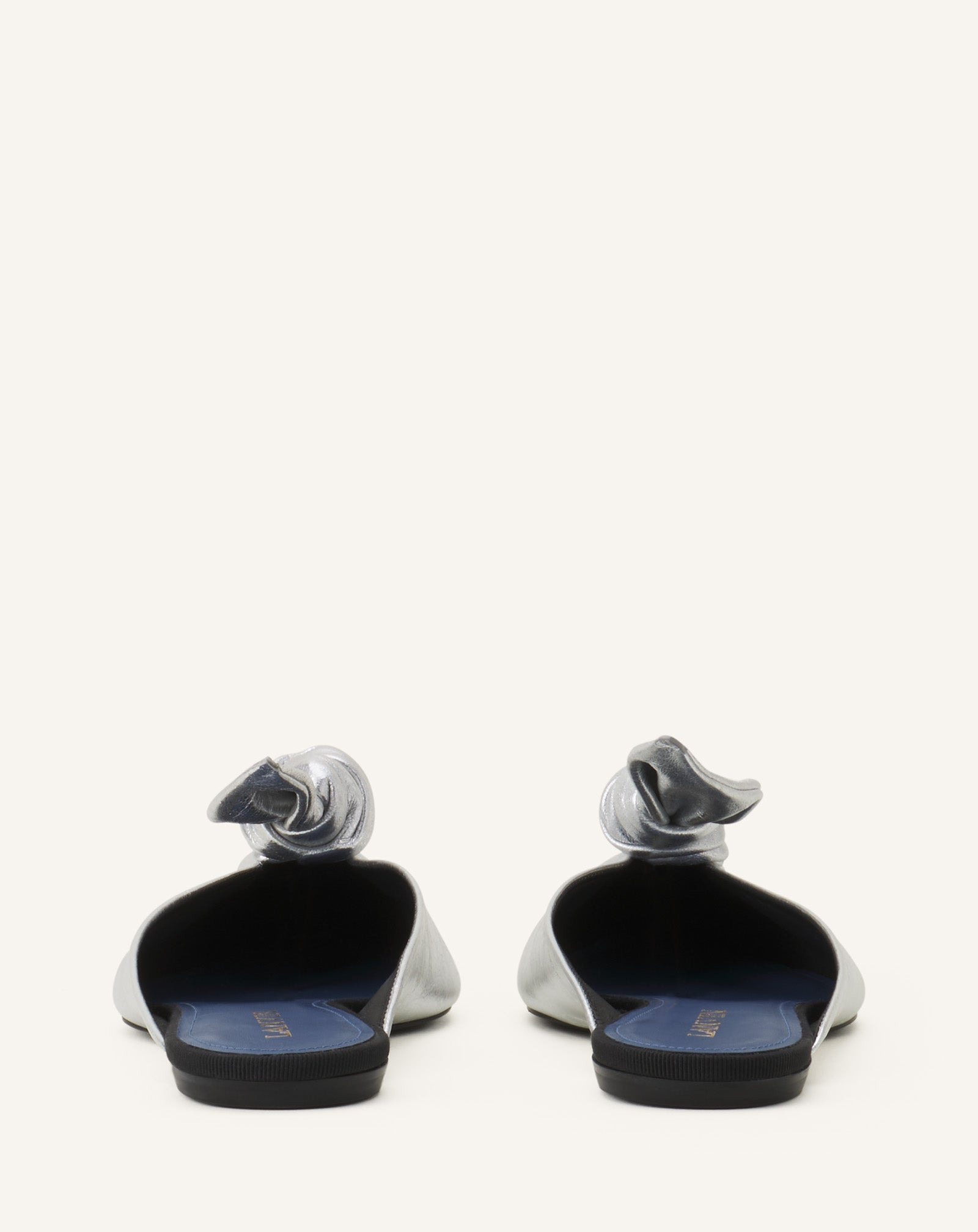MIDNIGHT STEP BOW MULE IN METALLIC LEATHER - 3