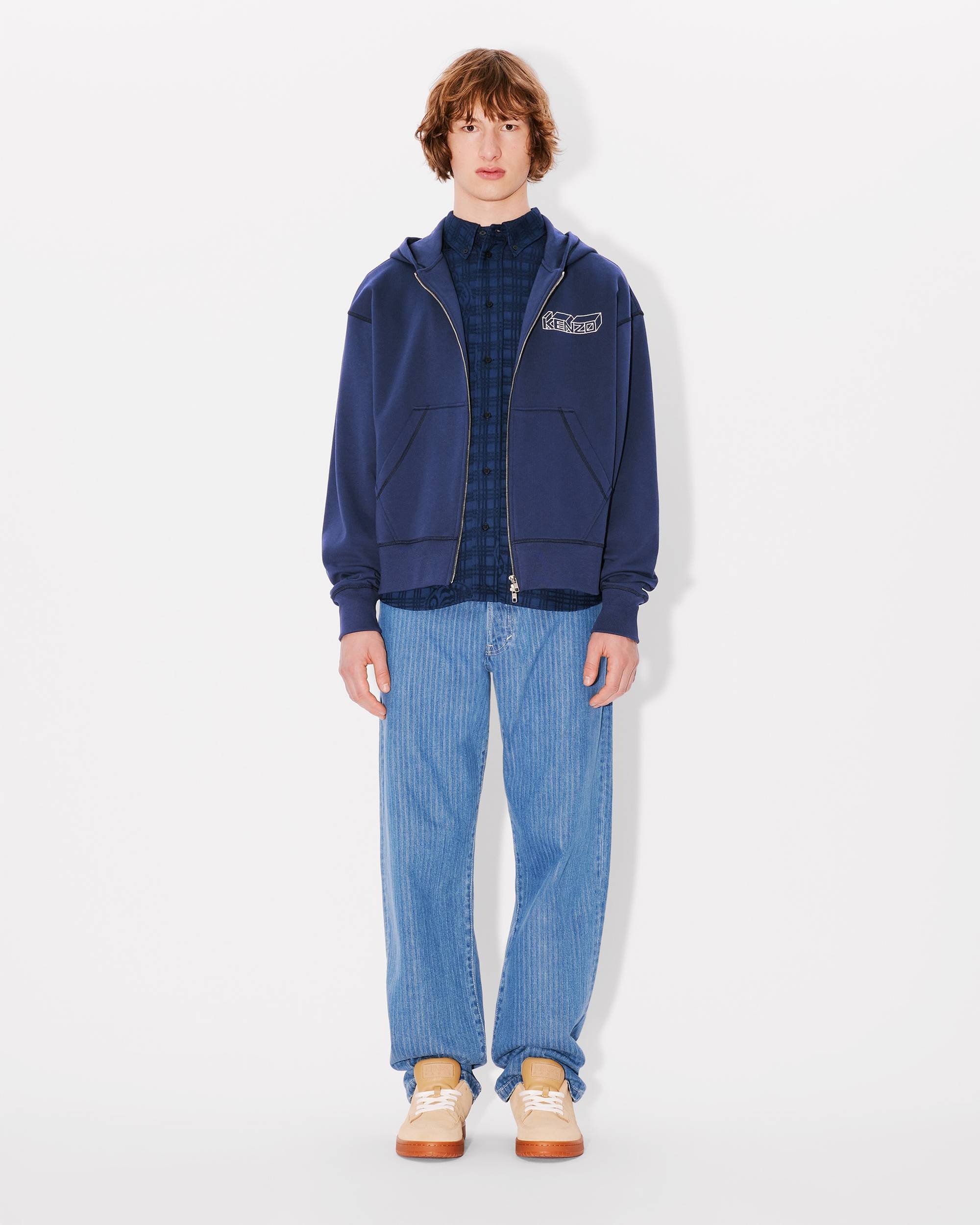 'KENZO Kube' embroidered zipped hoodie - 5