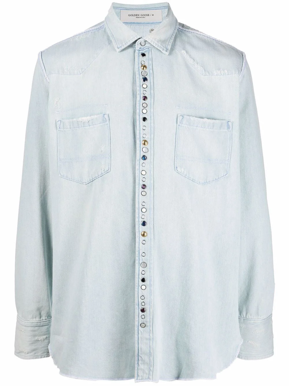 Golden Goose Men Bleached Studded Shirt - 1