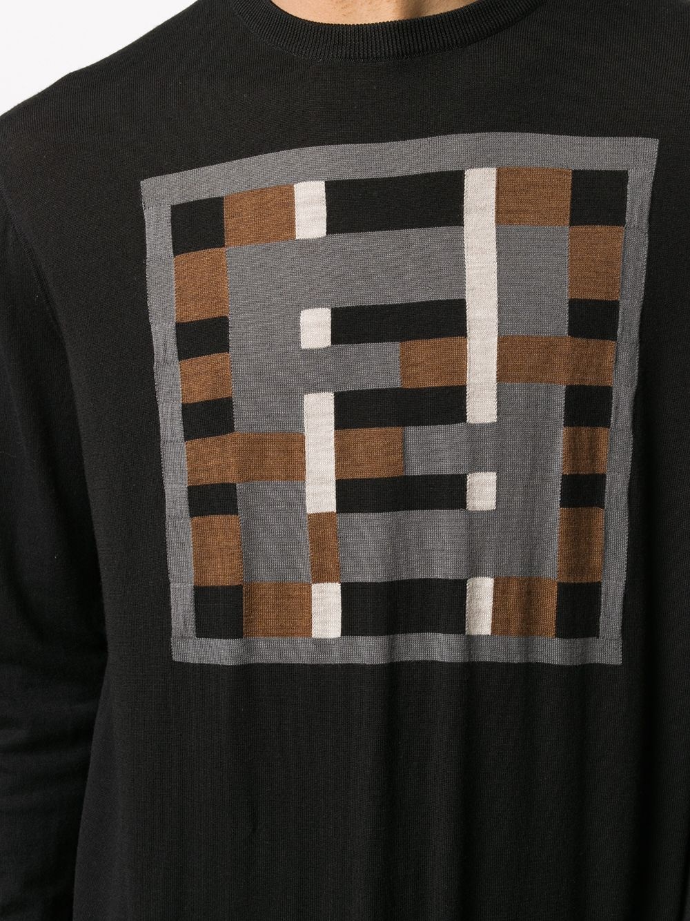 geometric FF crewneck jumper - 5