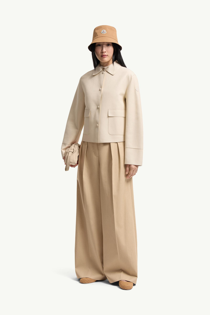Moncler Cotton Gabardine Wide-Leg Tailored Pants outlook