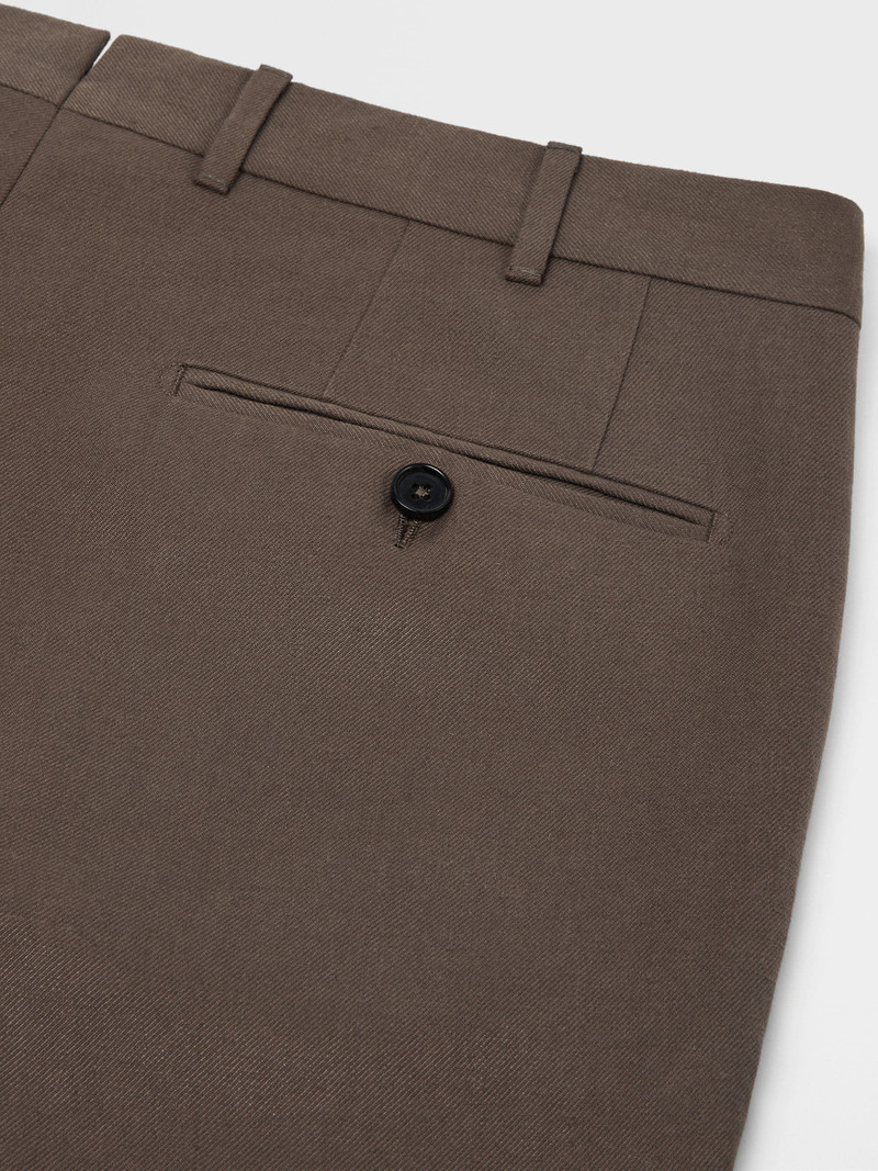 DARK TAUPE OASI LINO BLUE FLOWER PANTS 3