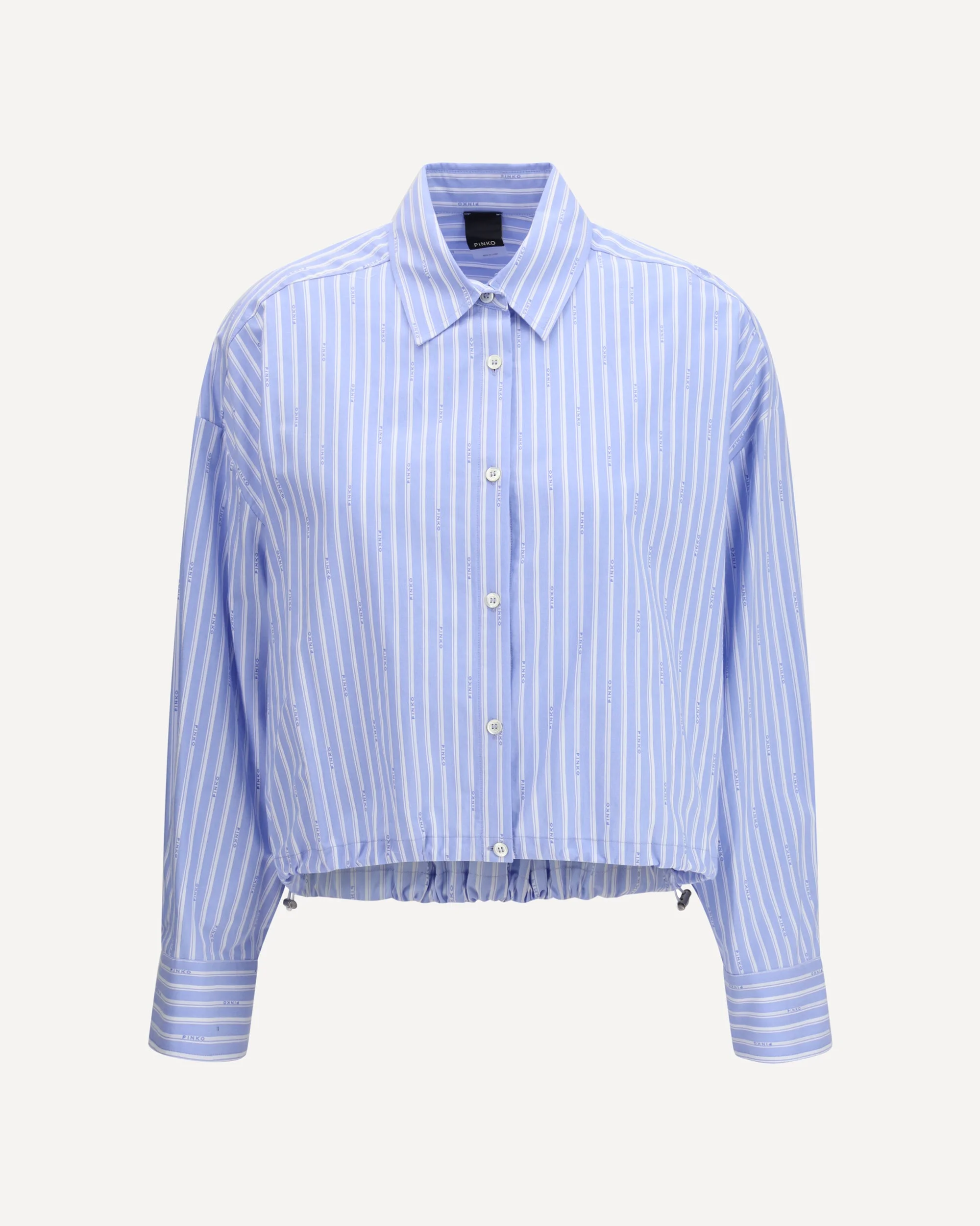 Cropped Shirt with all-over pinko print - 1