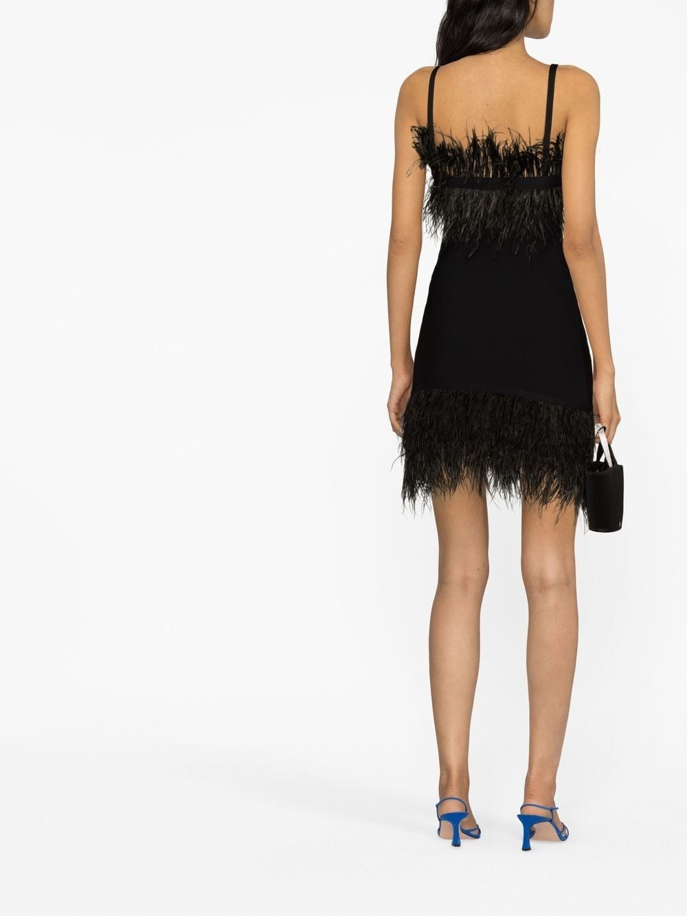 feather-trim minidress - 3