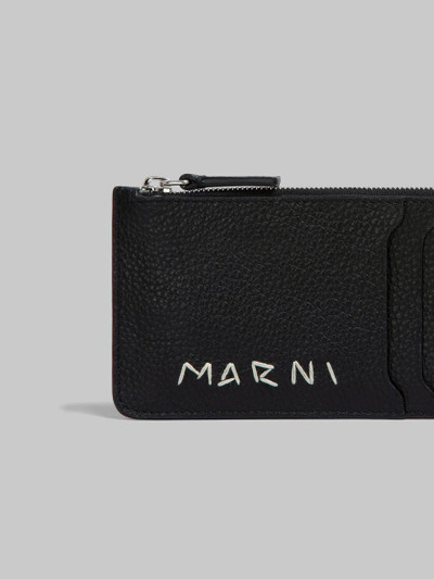 Marni BLACK LEATHER CARD CASE WITH MARNI MENDING outlook