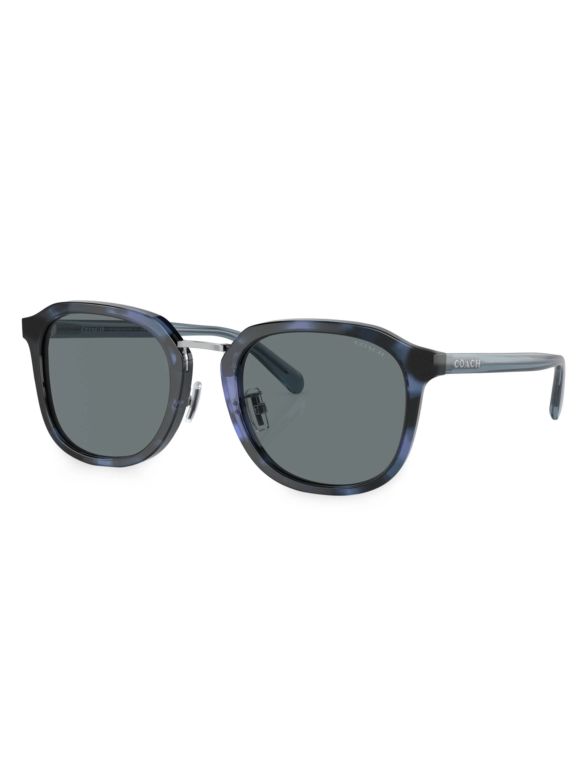 Men's 54MM Round Sunglasses - Blue Havana - 1