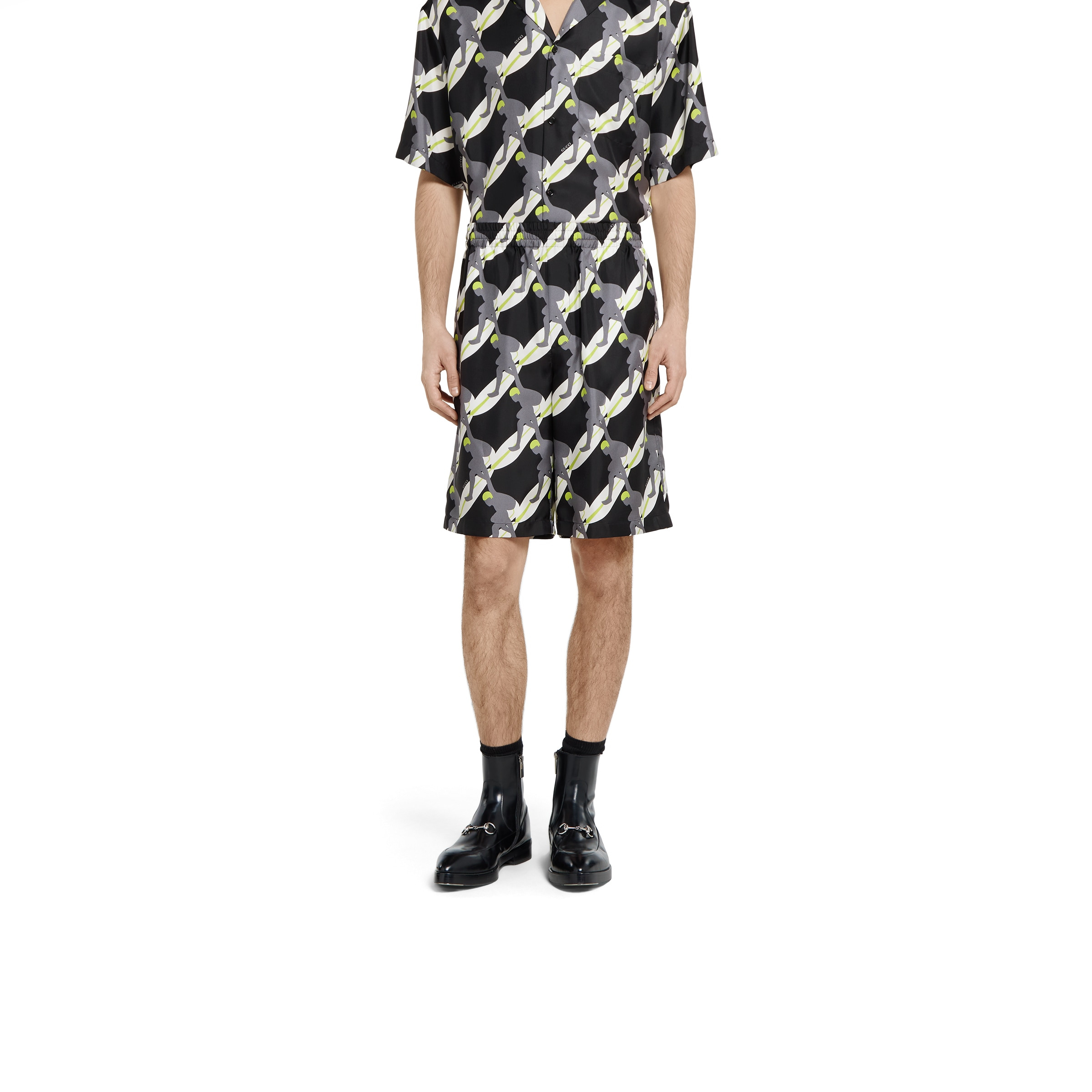 Printed silk twill shorts - 3