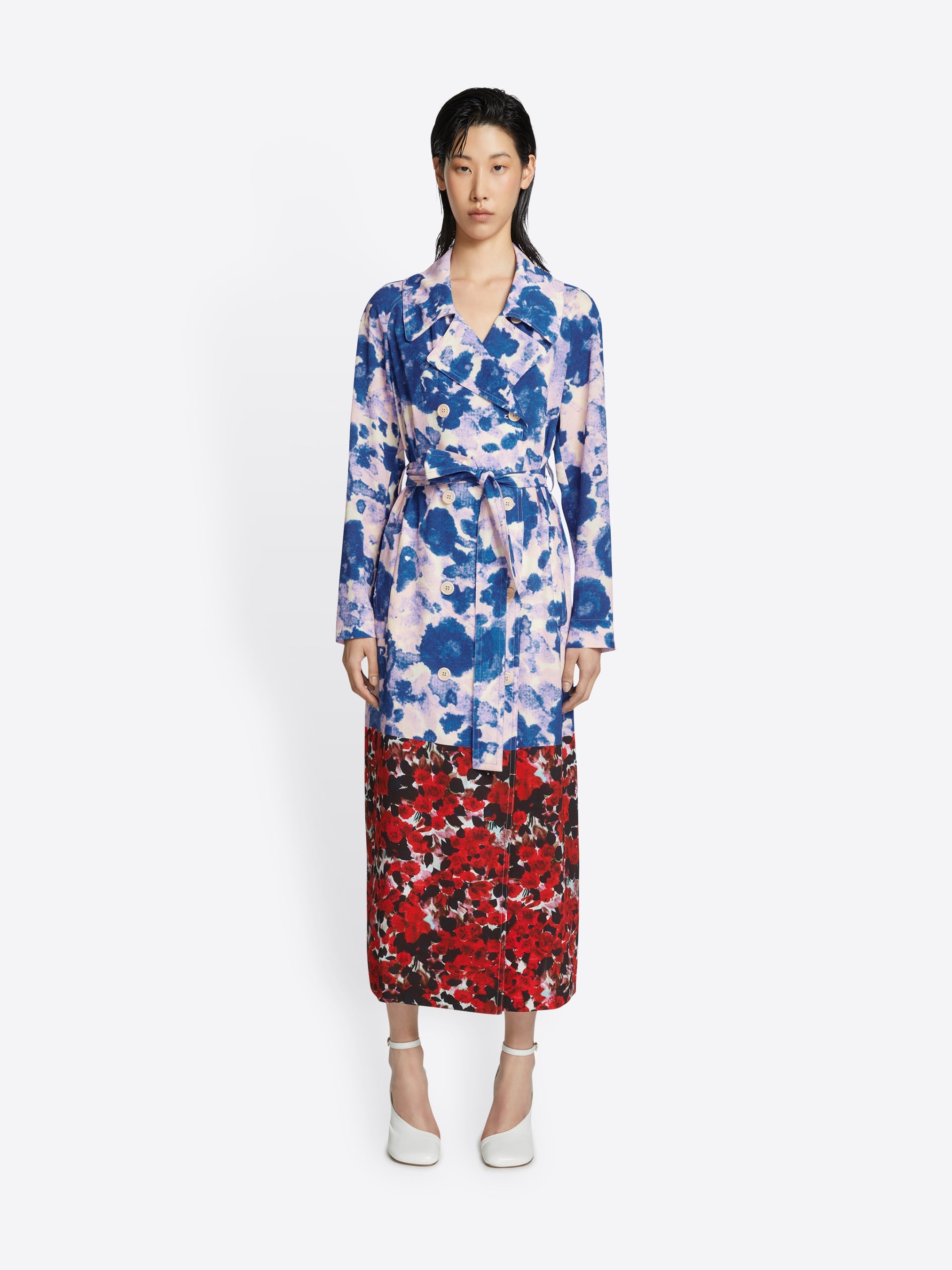 STRAIGHT FLORAL COAT - 2