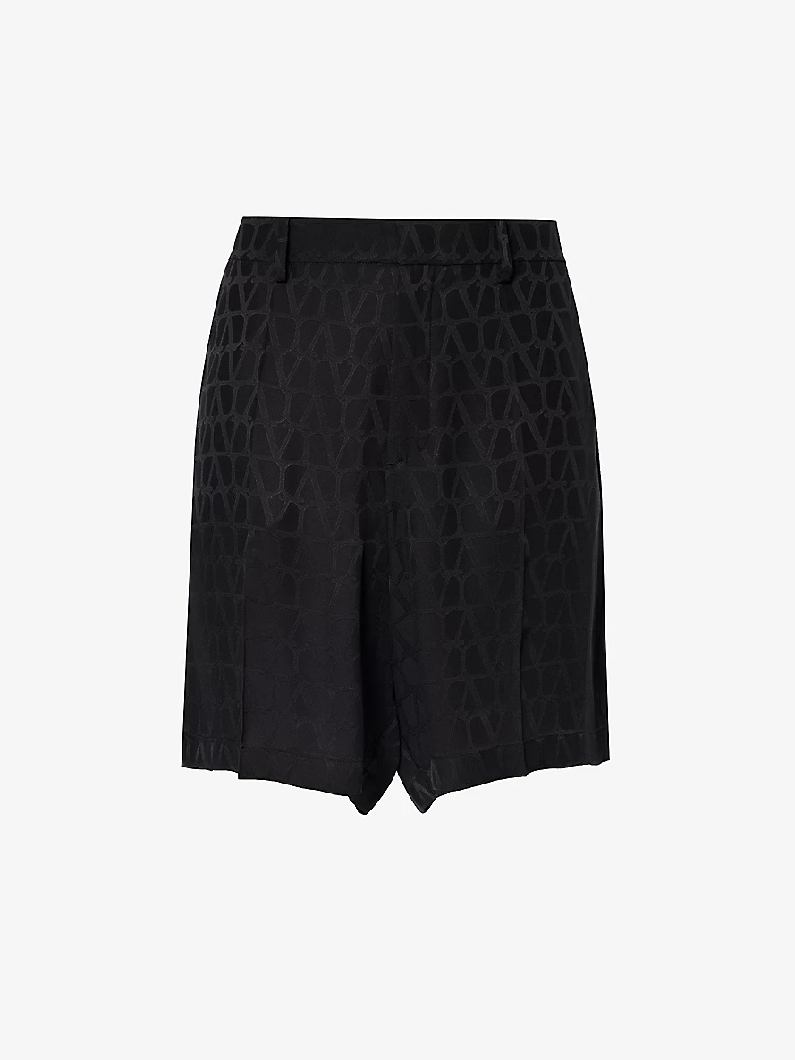 VLOGO jacquard-pattern silk shorts - 1