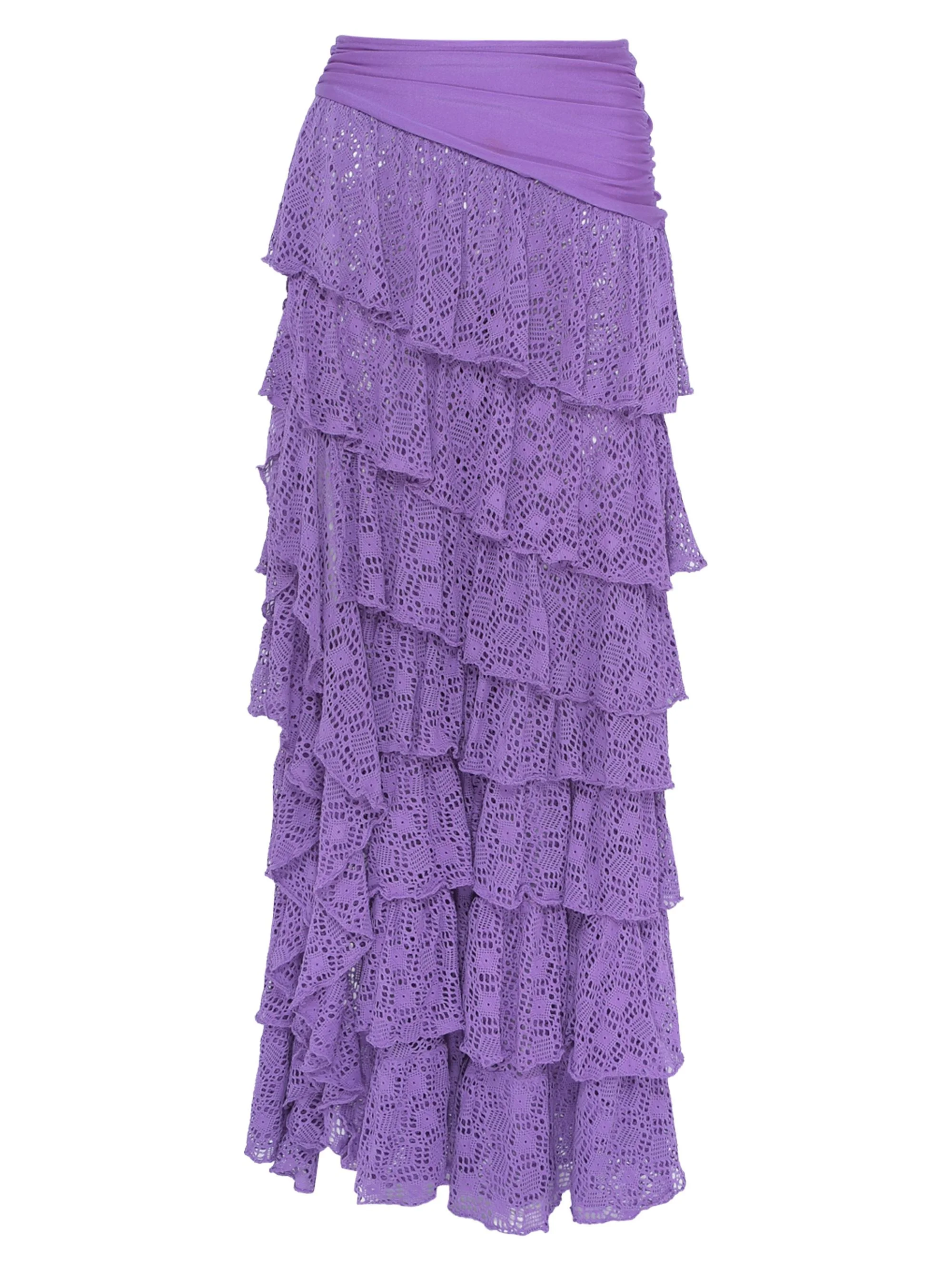 Women's Martina Ruffle Maxi Cover-Up Skirt - Lilac - 1