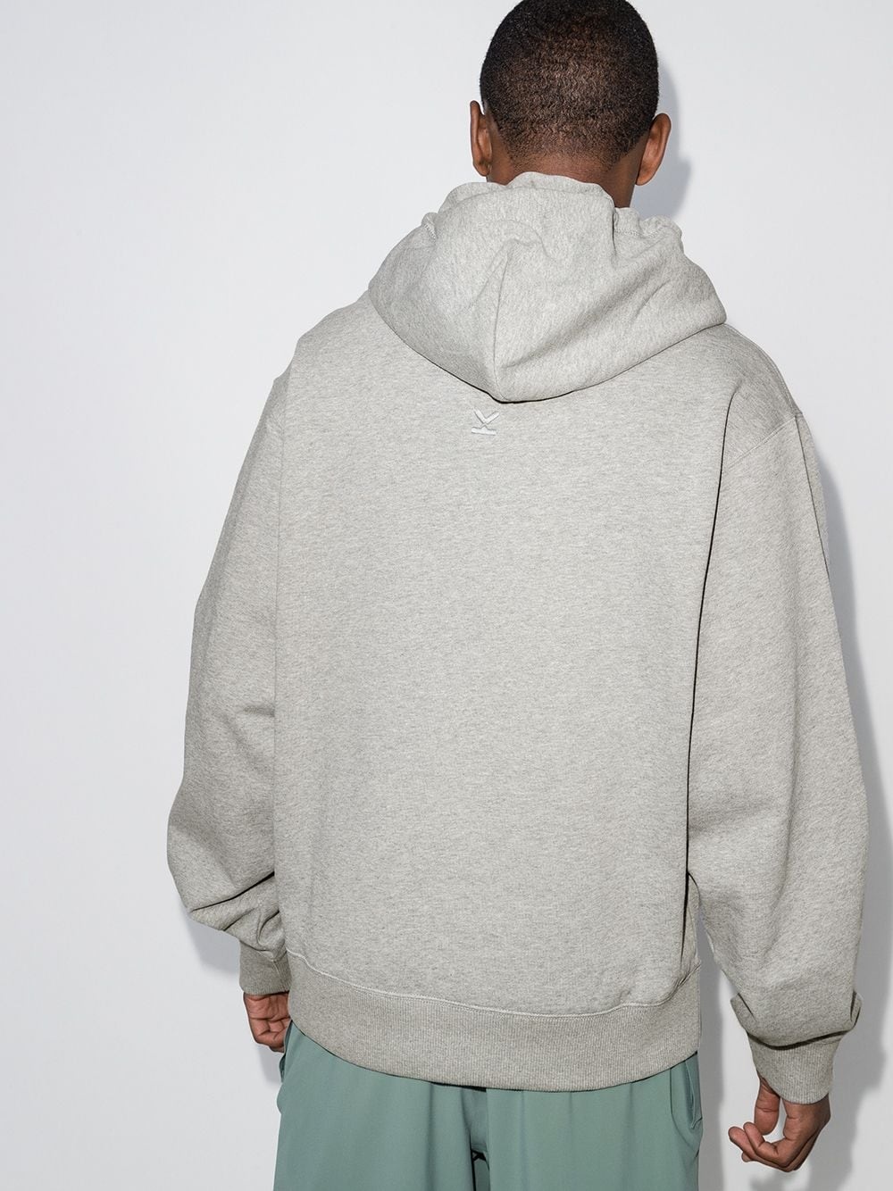 logo-embroidered cotton hoodie - 3