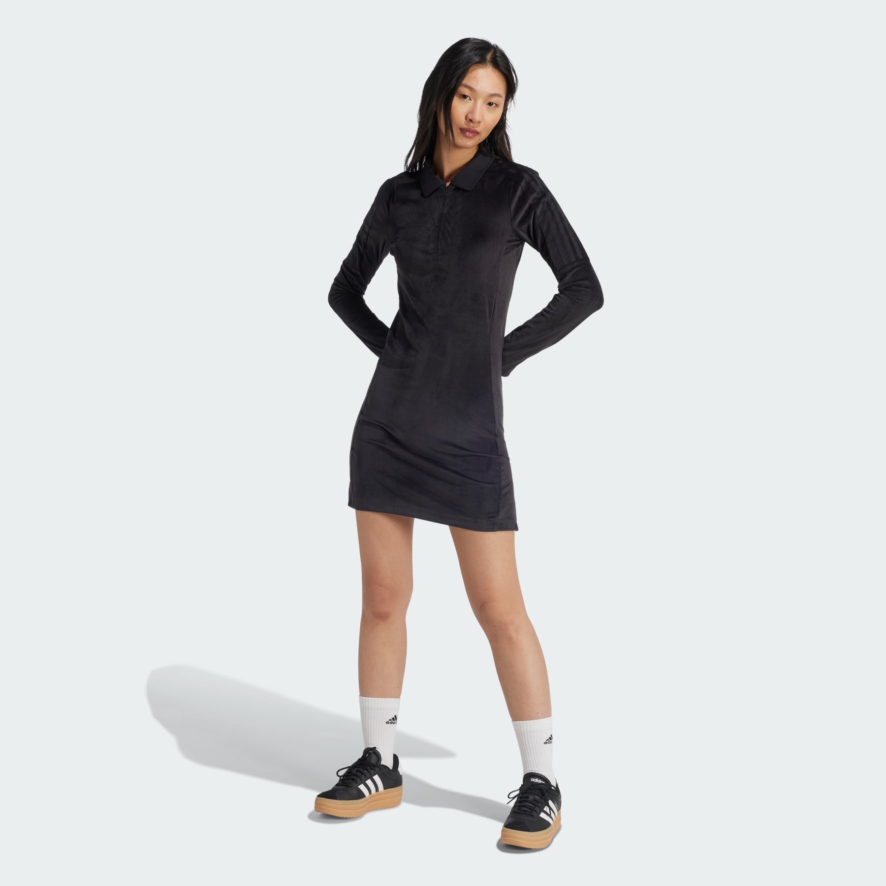 Tiro Cut 3-Stripes Stretchy Velour Dress - 2