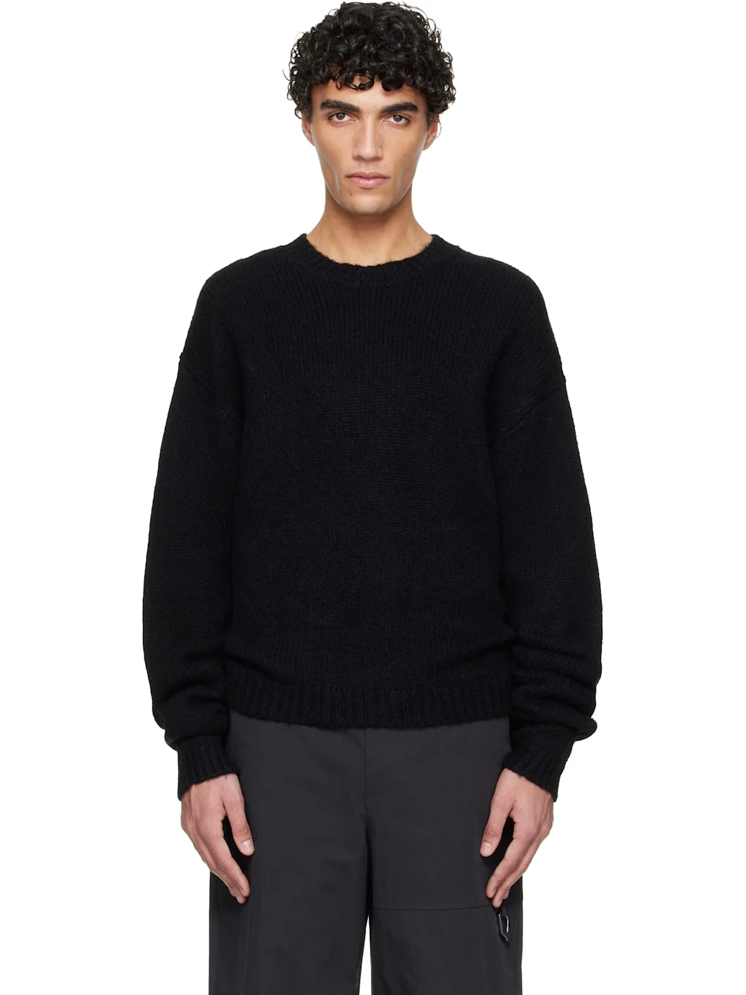Black Roan Alpaca Knit Sweater - 1