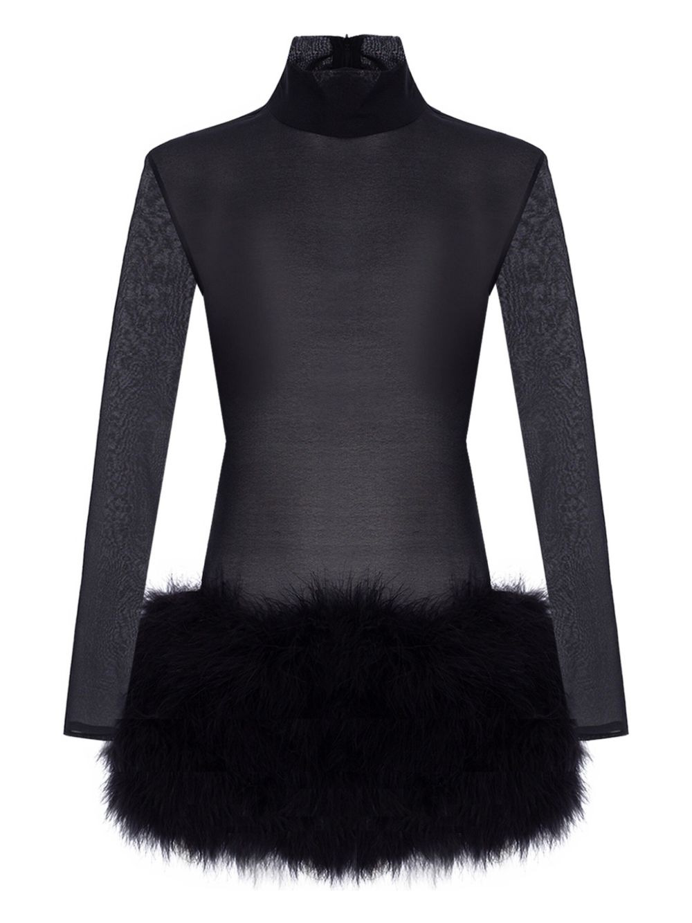 Elly In Mystere feather-trimmed mini dress - 1