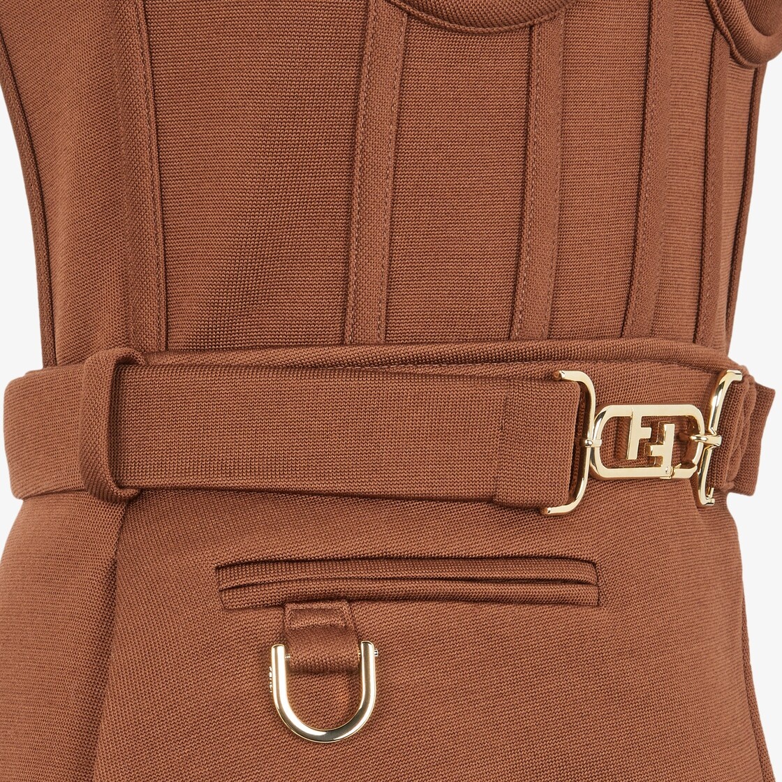 Brown jersey bustier - 3