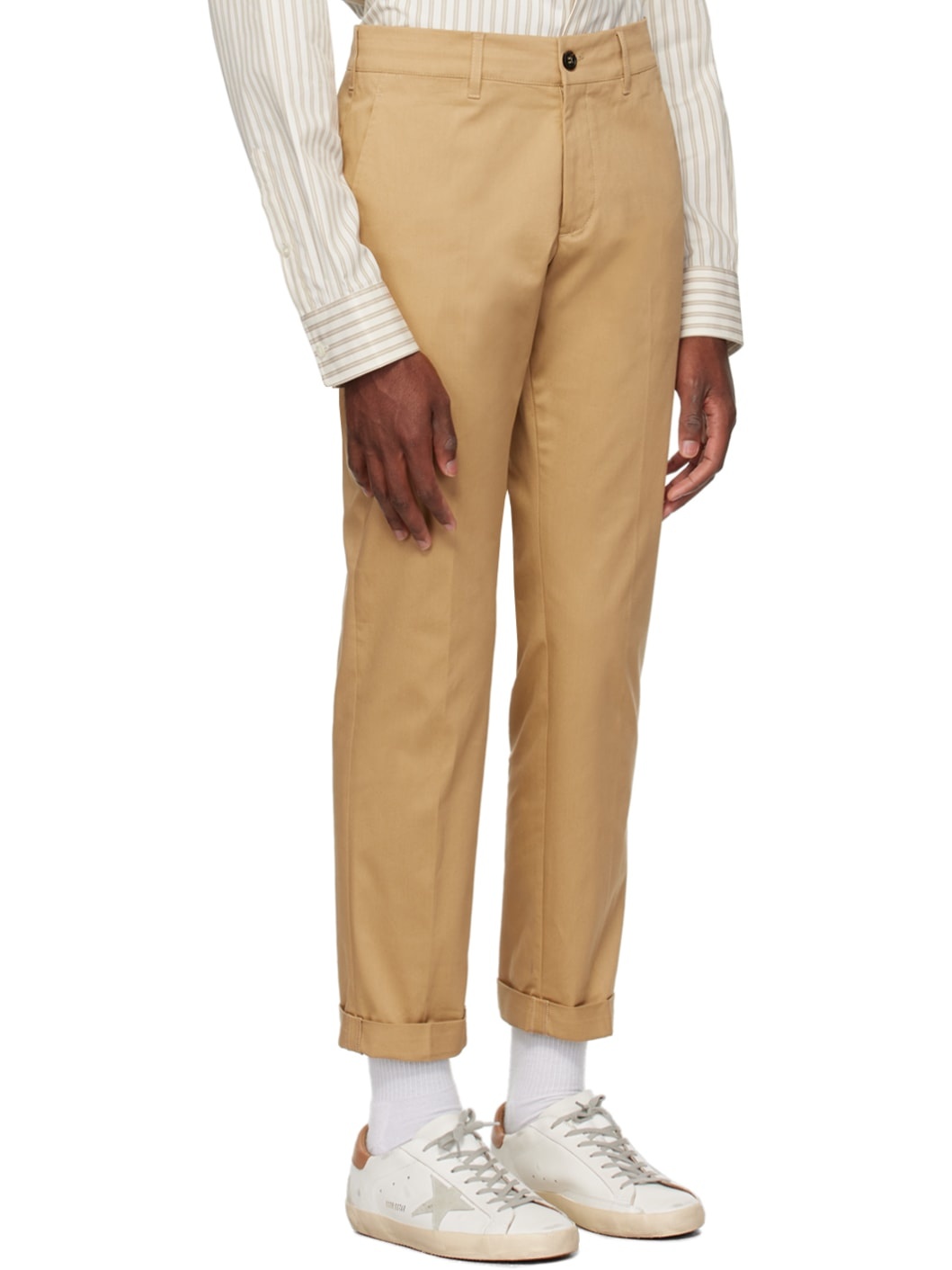 Beige Straight Trousers - 2