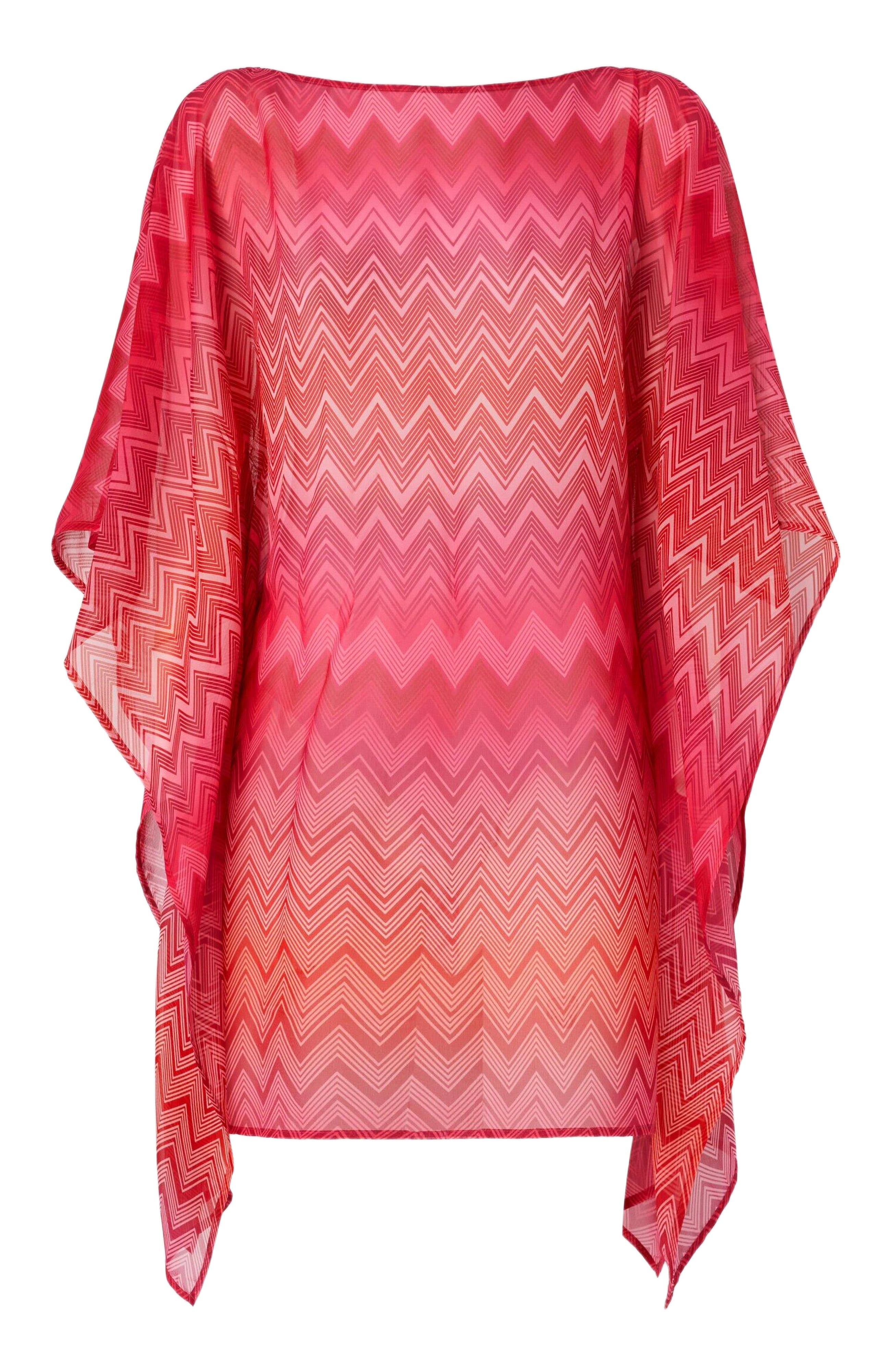 Missoni Short Printed Silk Kaftan With Wide Sleeves in Red at Nordstrom - 2