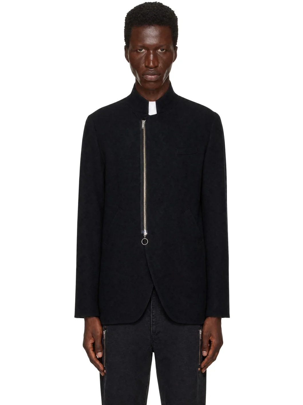 Black Zip Blazer - 1