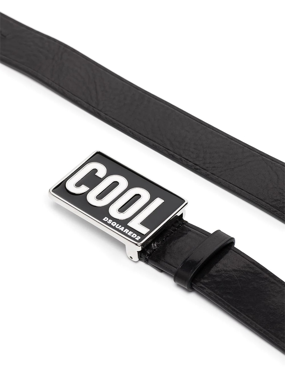 Cool-plaque leather belt - 3