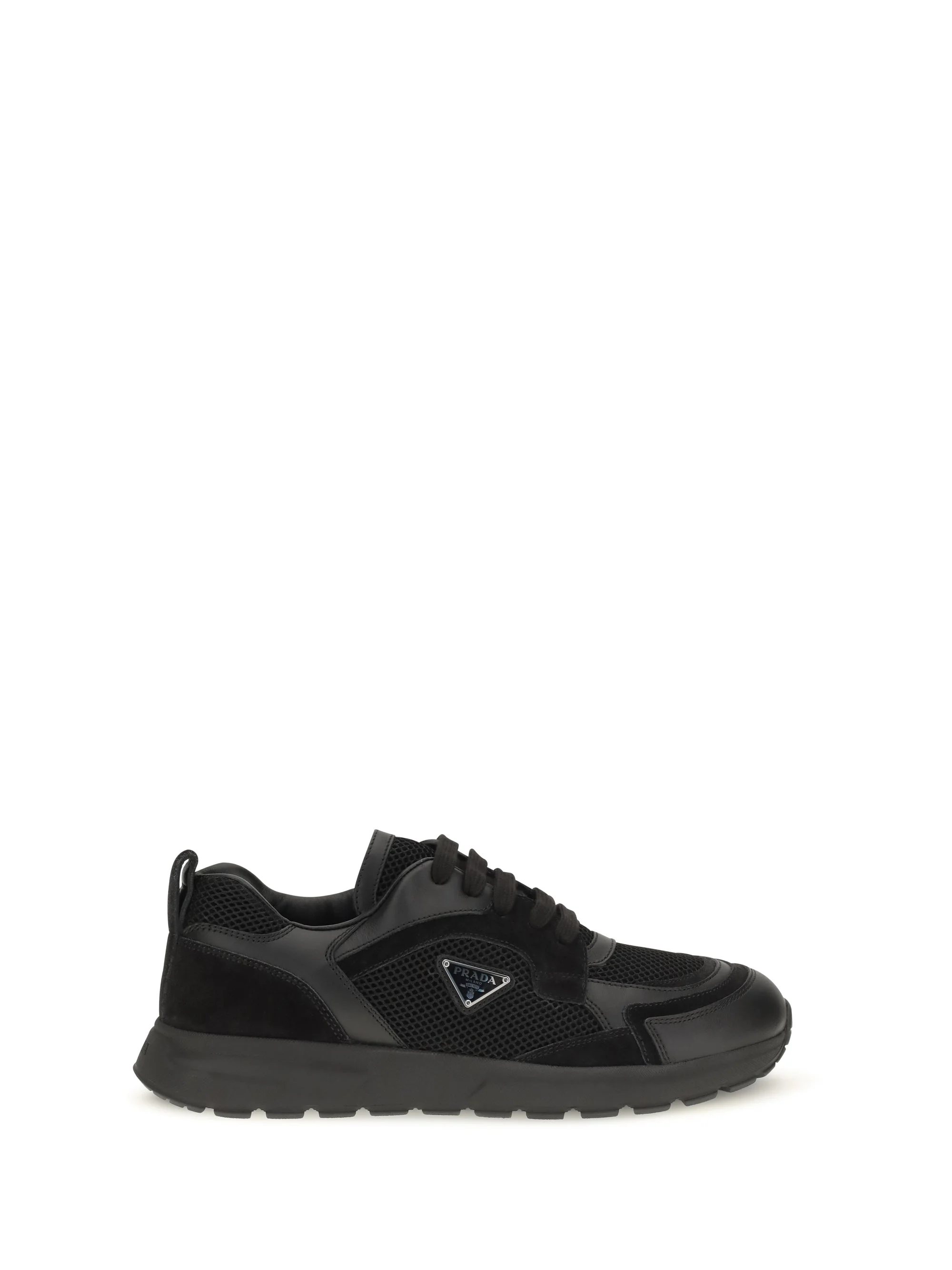 Prada Prax Leather and Fabric Sneakers Black - 1