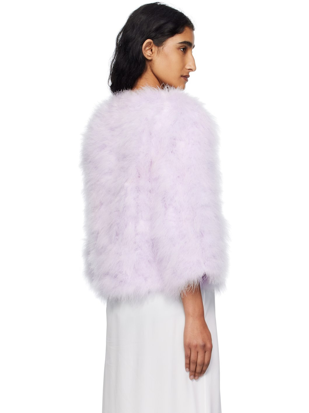 Pink Short Feather Jacket - 3