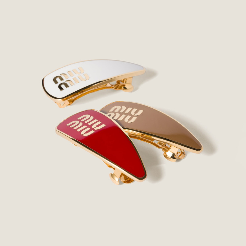 Miu Miu Enamelled metal clips outlook