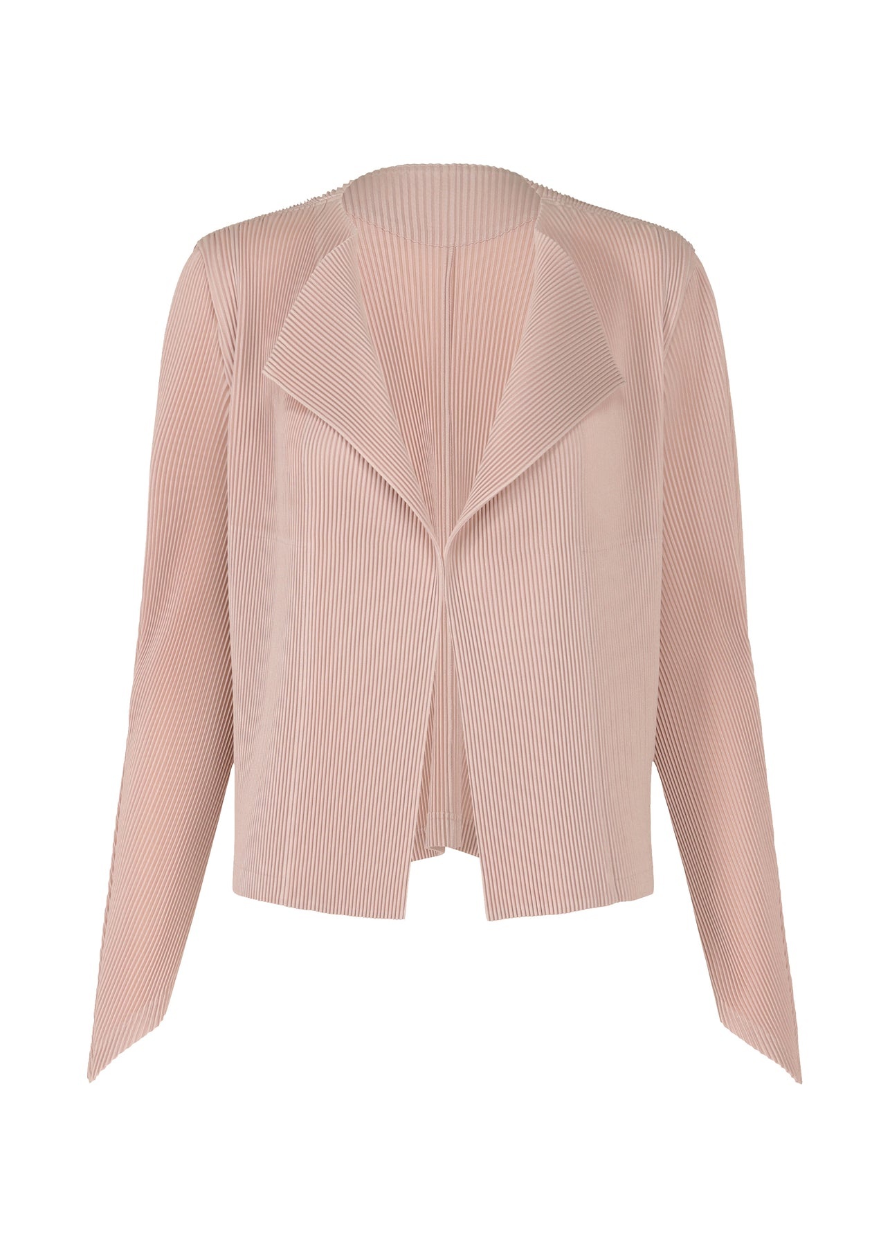 LEATHER LIKE PLEATS CARDIGAN - 1