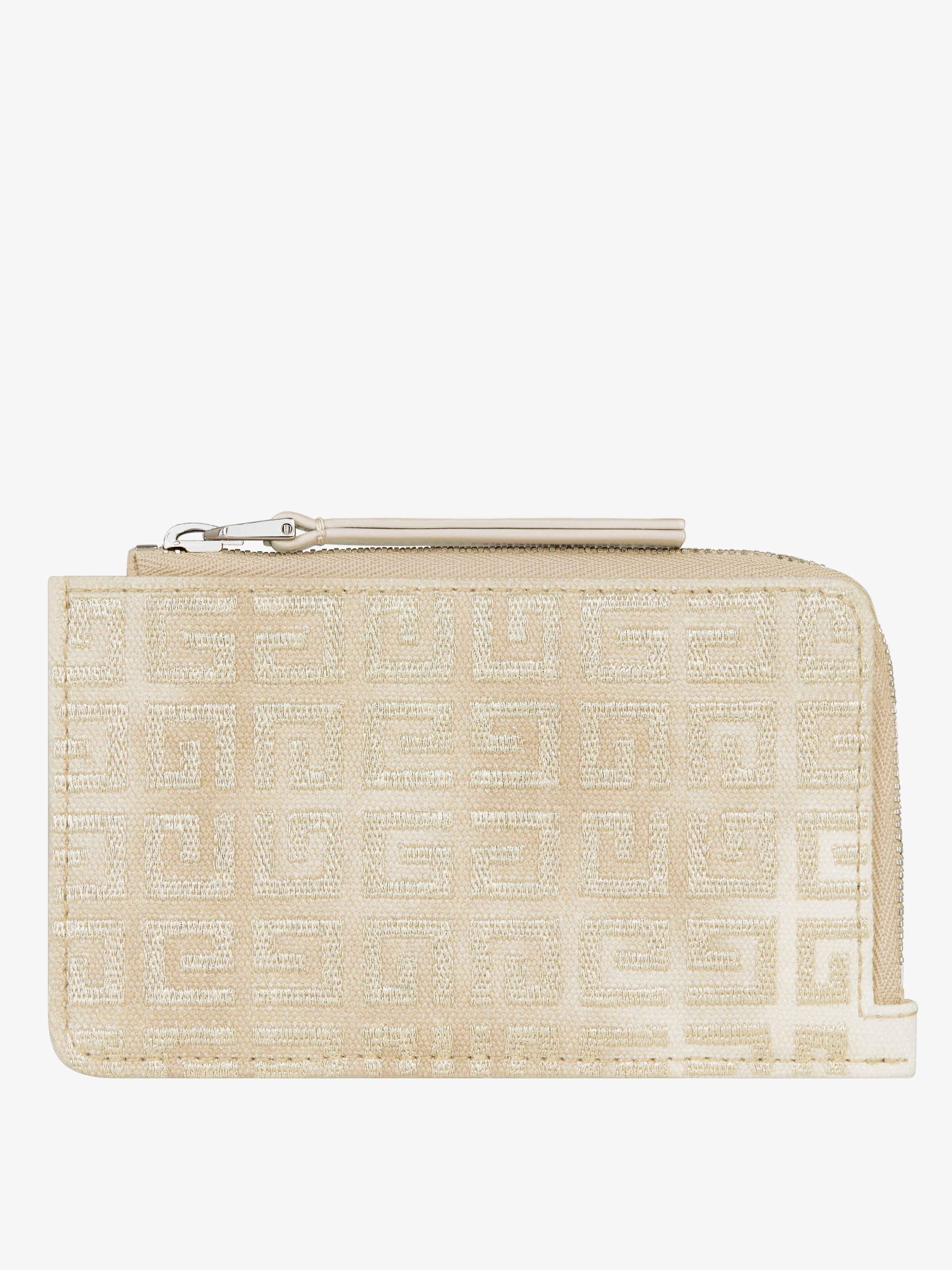 GIV CUT ZIPPED CARDHOLDER IN 4G LUREX AND LEATHER - 3