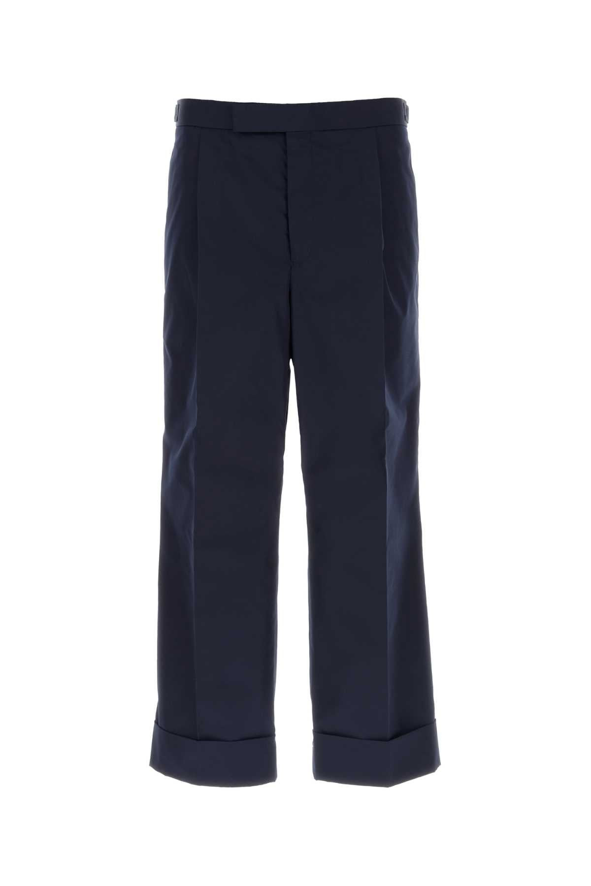 Thom Browne Men Navy Blue Polyester Blend Pant - 1