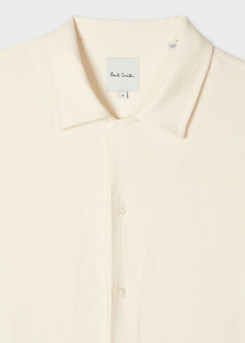 Paul Smith Ecru Viscose-Linen Embroidered Shirt outlook
