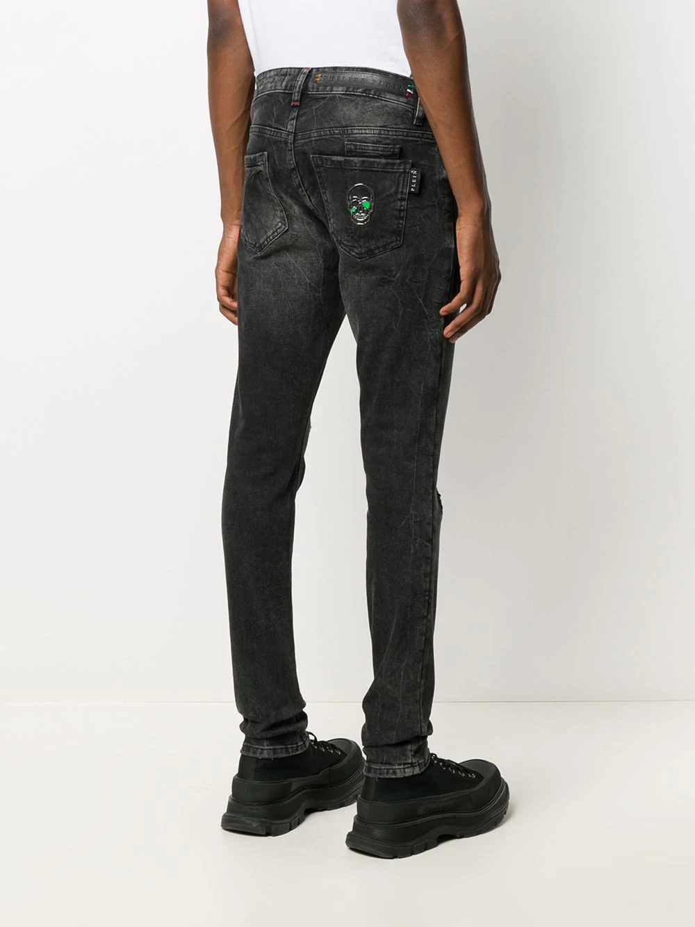 Outline Skull Straight Cut jeans - 4